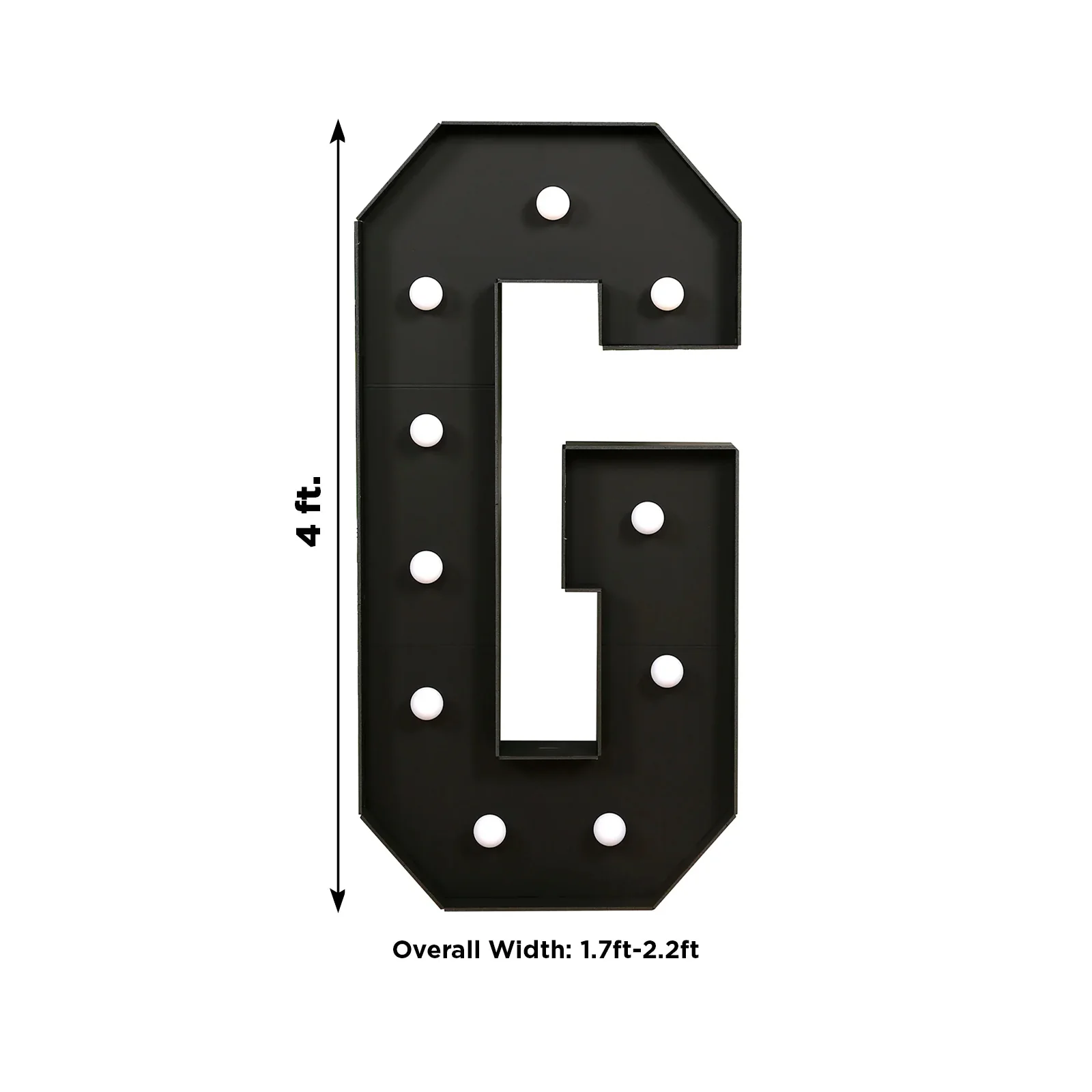 Giant LED Marquee Light Up Letter "G", Black 4ft Pre-Cut Foam Board with 10 Warm White Battery Operated LEDs, Glue Gun and Sticks - Image 3