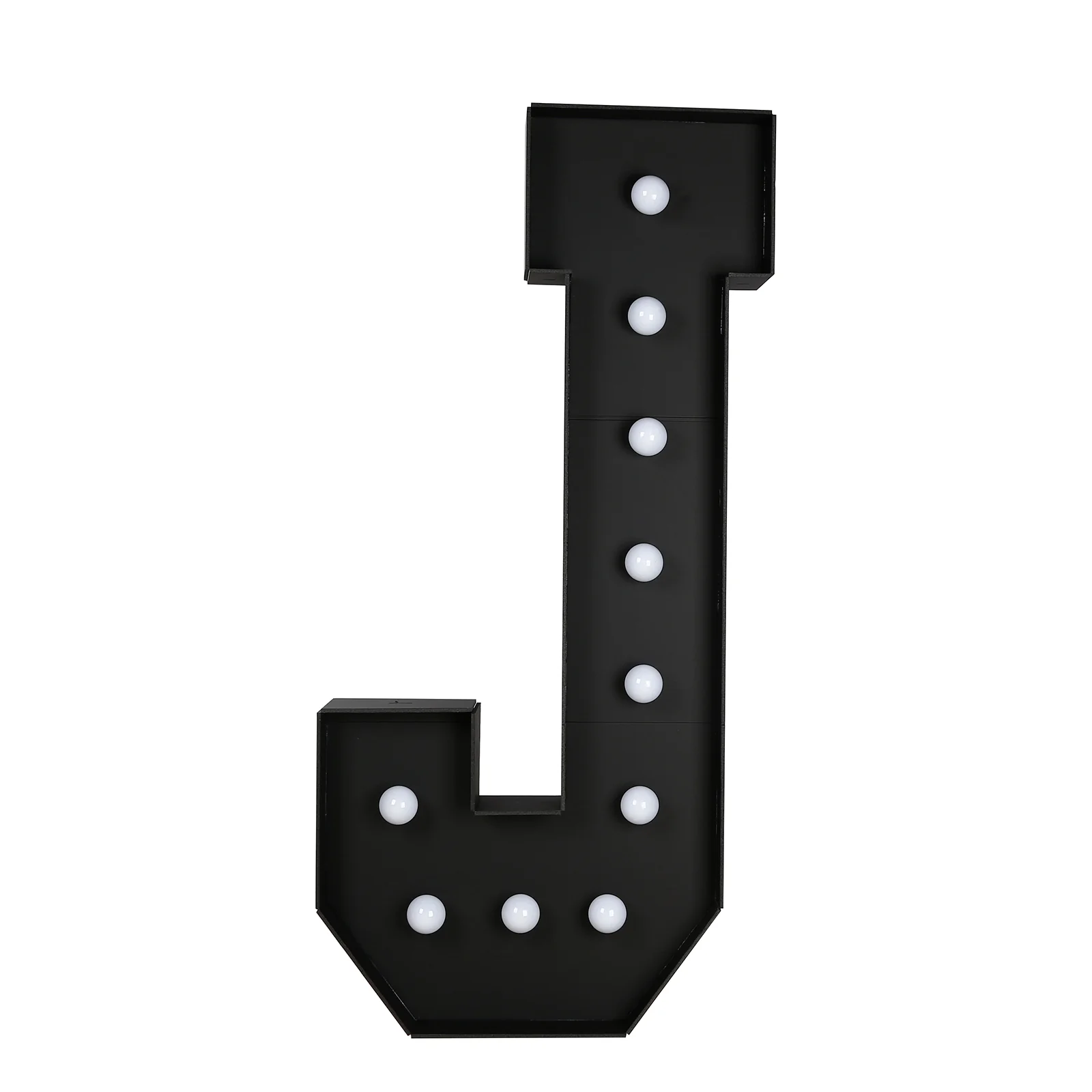 Giant LED Marquee Light Up Letter "J", Black 4ft Pre-Cut Foam Board with 10 Warm White Battery Operated LEDs, Glue Gun and Sticks - Image 5