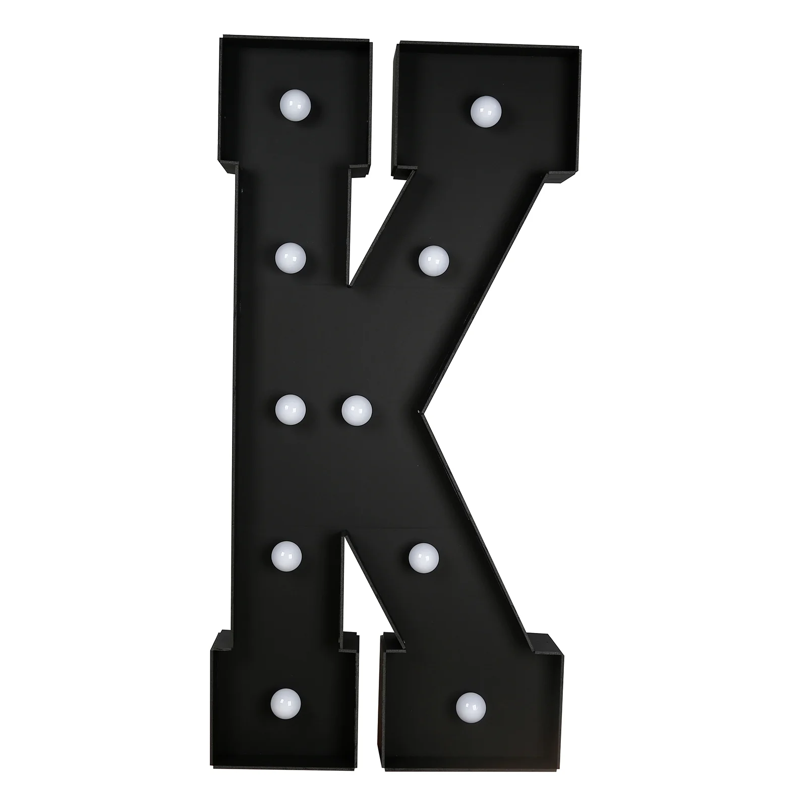 Giant LED Marquee Light Up Letter "K", Black 4ft Pre-Cut Foam Board with 10 Warm White Battery Operated LEDs, Glue Gun and Sticks - Image 5