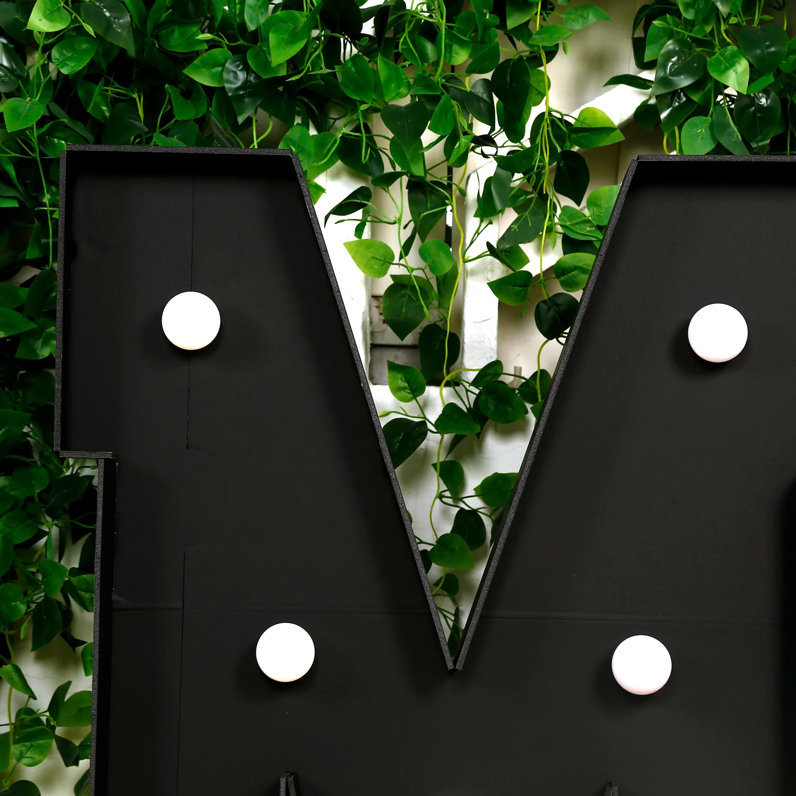 Giant LED Marquee Light Up Letter "M", Black 4ft Pre-Cut Foam Board with 10 Warm White Battery Operated LEDs, Glue Gun and Sticks - Image 2