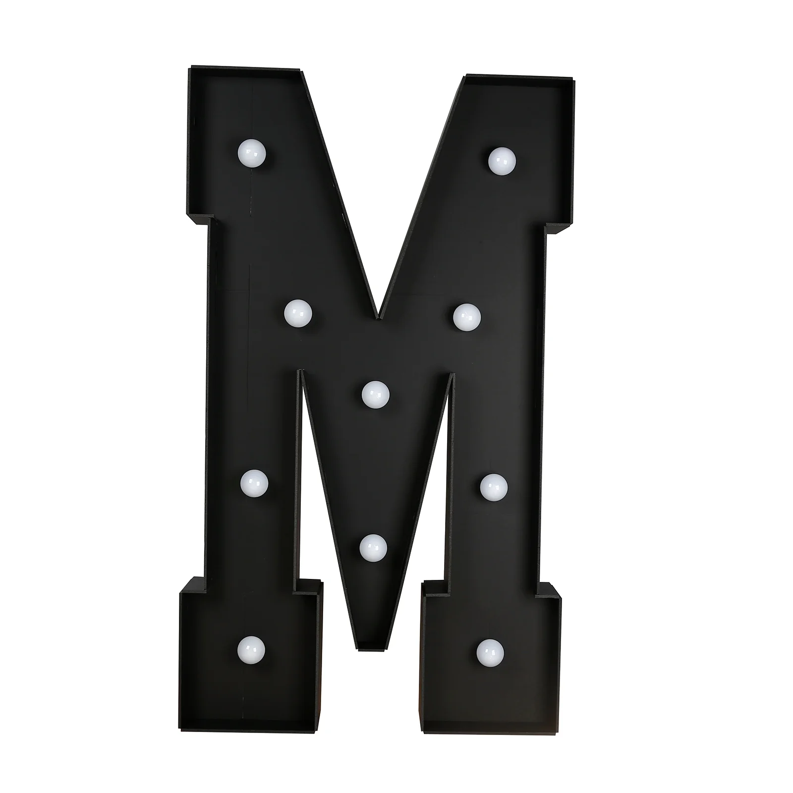Giant LED Marquee Light Up Letter "M", Black 4ft Pre-Cut Foam Board with 10 Warm White Battery Operated LEDs, Glue Gun and Sticks - Image 6