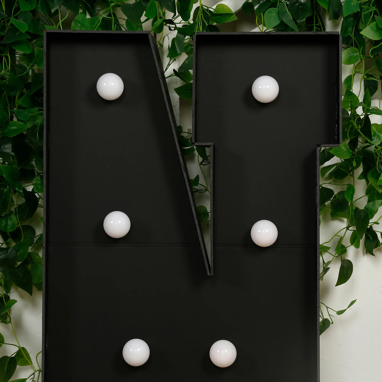 Giant LED Marquee Light Up Letter "N", Black 4ft Pre-Cut Foam Board with 10 Warm White Battery Operated LEDs, Glue Gun and Sticks - Image 2