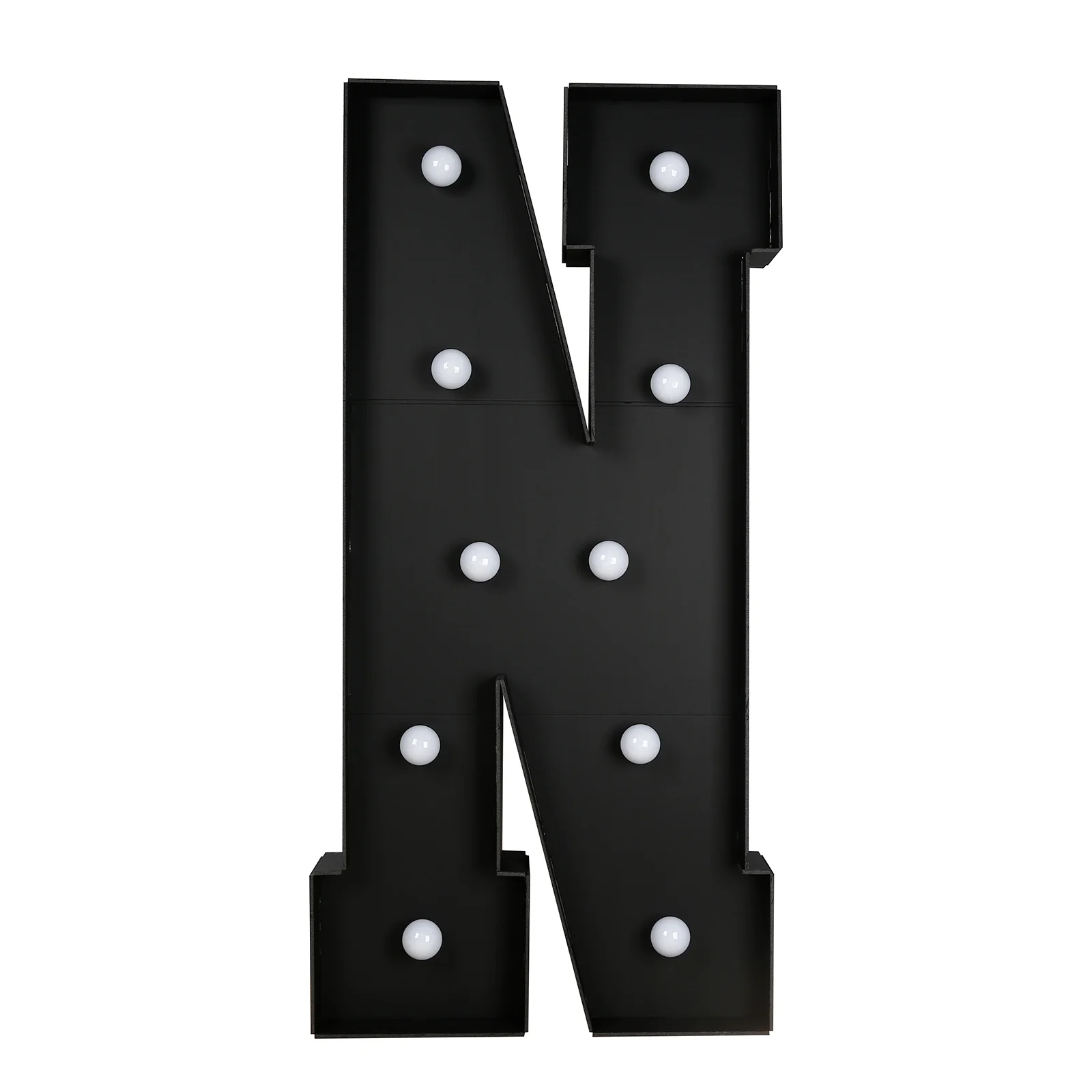 Giant LED Marquee Light Up Letter "N", Black 4ft Pre-Cut Foam Board with 10 Warm White Battery Operated LEDs, Glue Gun and Sticks - Image 6
