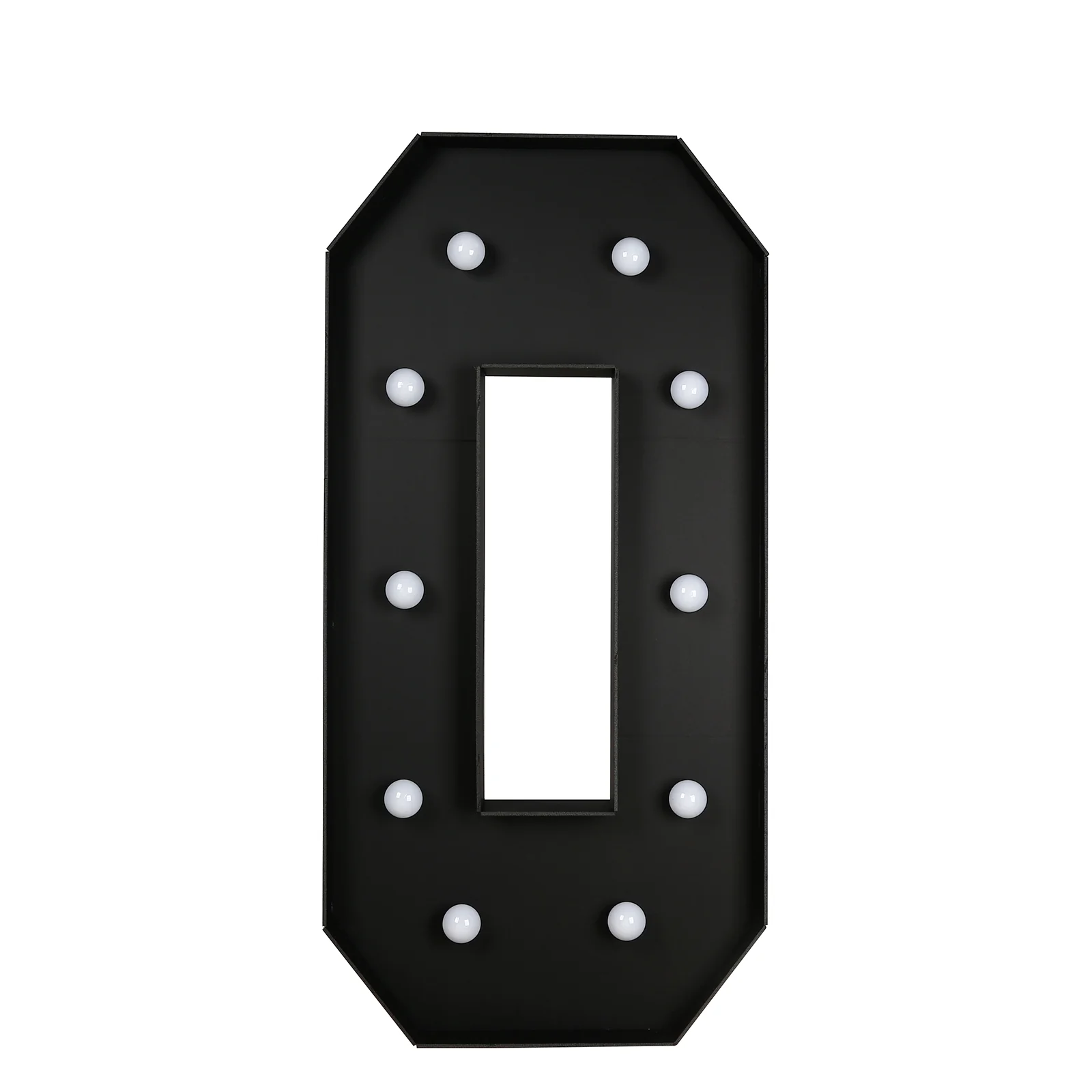 Giant LED Marquee Light Up Letter "O", Black 4ft Pre-Cut Foam Board with 10 Warm White Battery Operated LEDs, Glue Gun and Sticks - Image 2