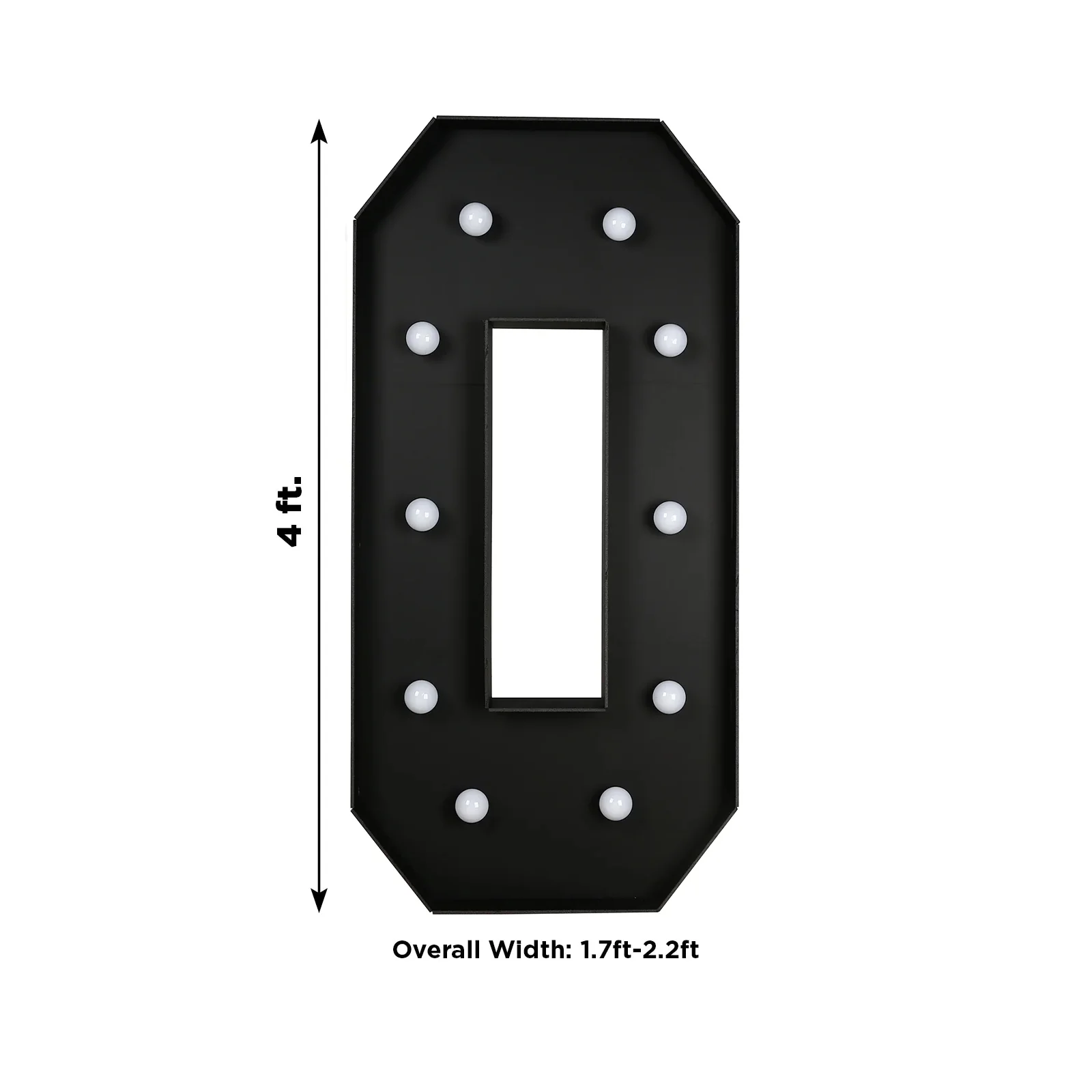 Giant LED Marquee Light Up Letter "O", Black 4ft Pre-Cut Foam Board with 10 Warm White Battery Operated LEDs, Glue Gun and Sticks - Image 3