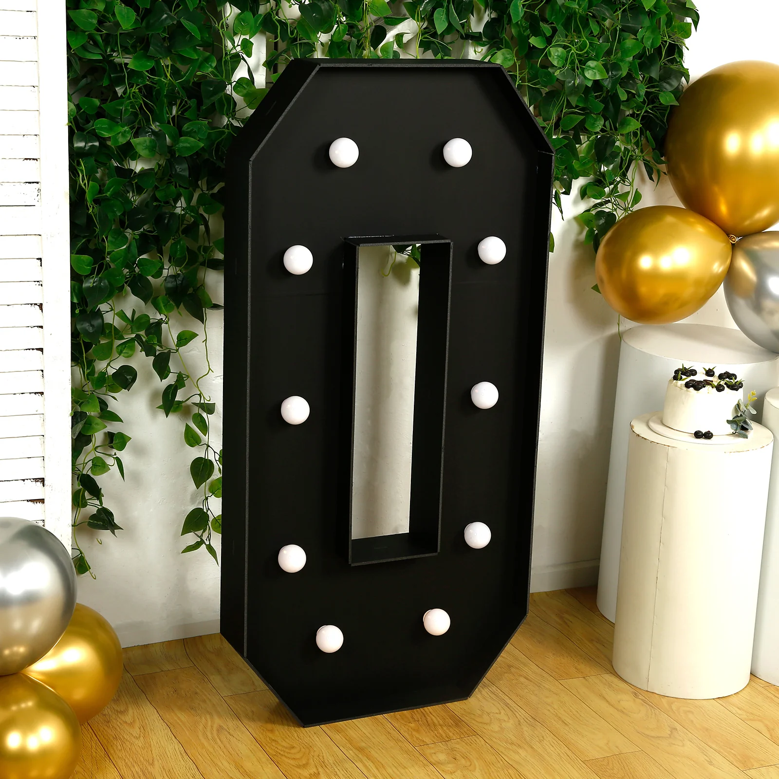 Giant LED Marquee Light Up Letter "O", Black 4ft Pre-Cut Foam Board with 10 Warm White Battery Operated LEDs, Glue Gun and Sticks - Image 7
