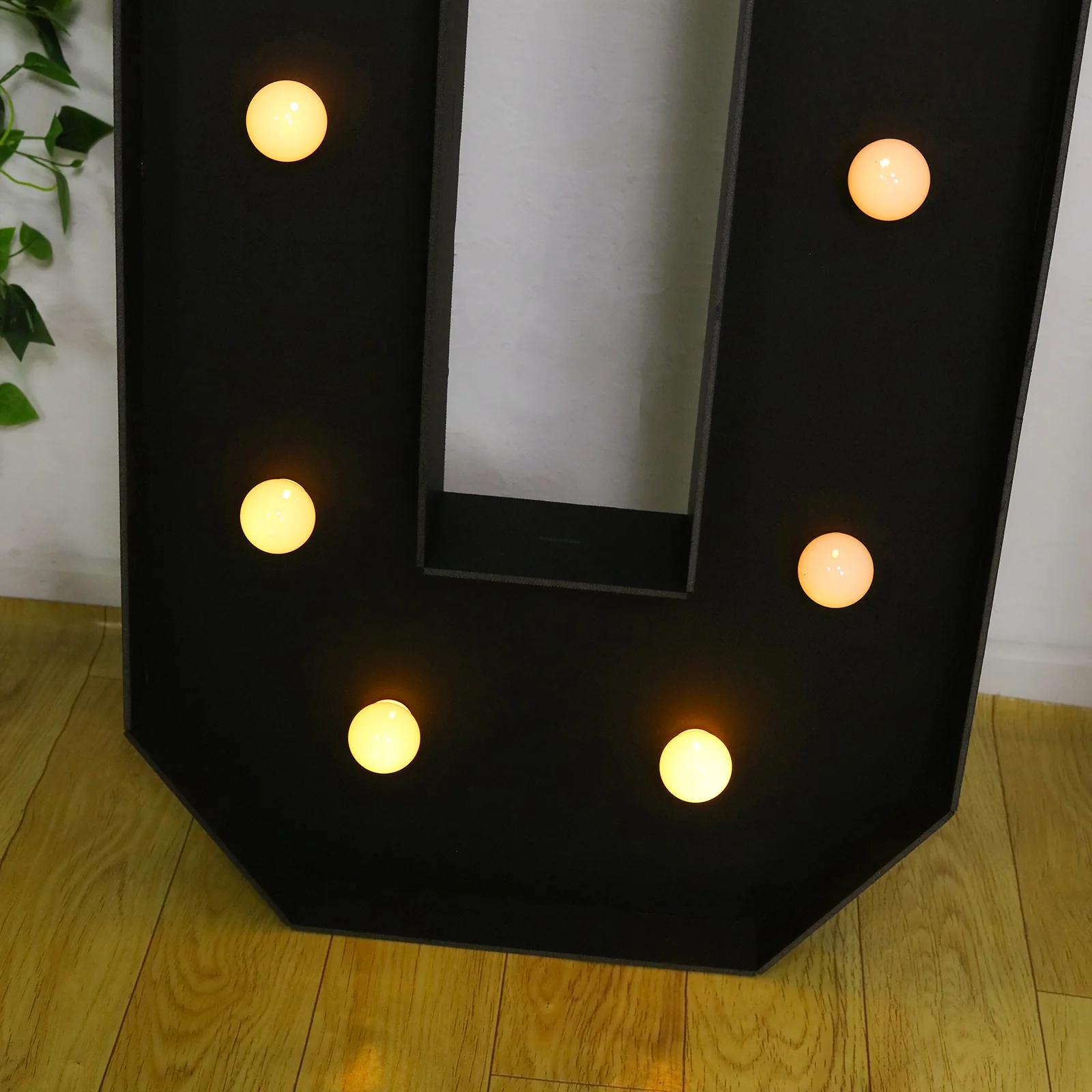 Giant LED Marquee Light Up Letter "O", Black 4ft Pre-Cut Foam Board with 10 Warm White Battery Operated LEDs, Glue Gun and Sticks - Image 8