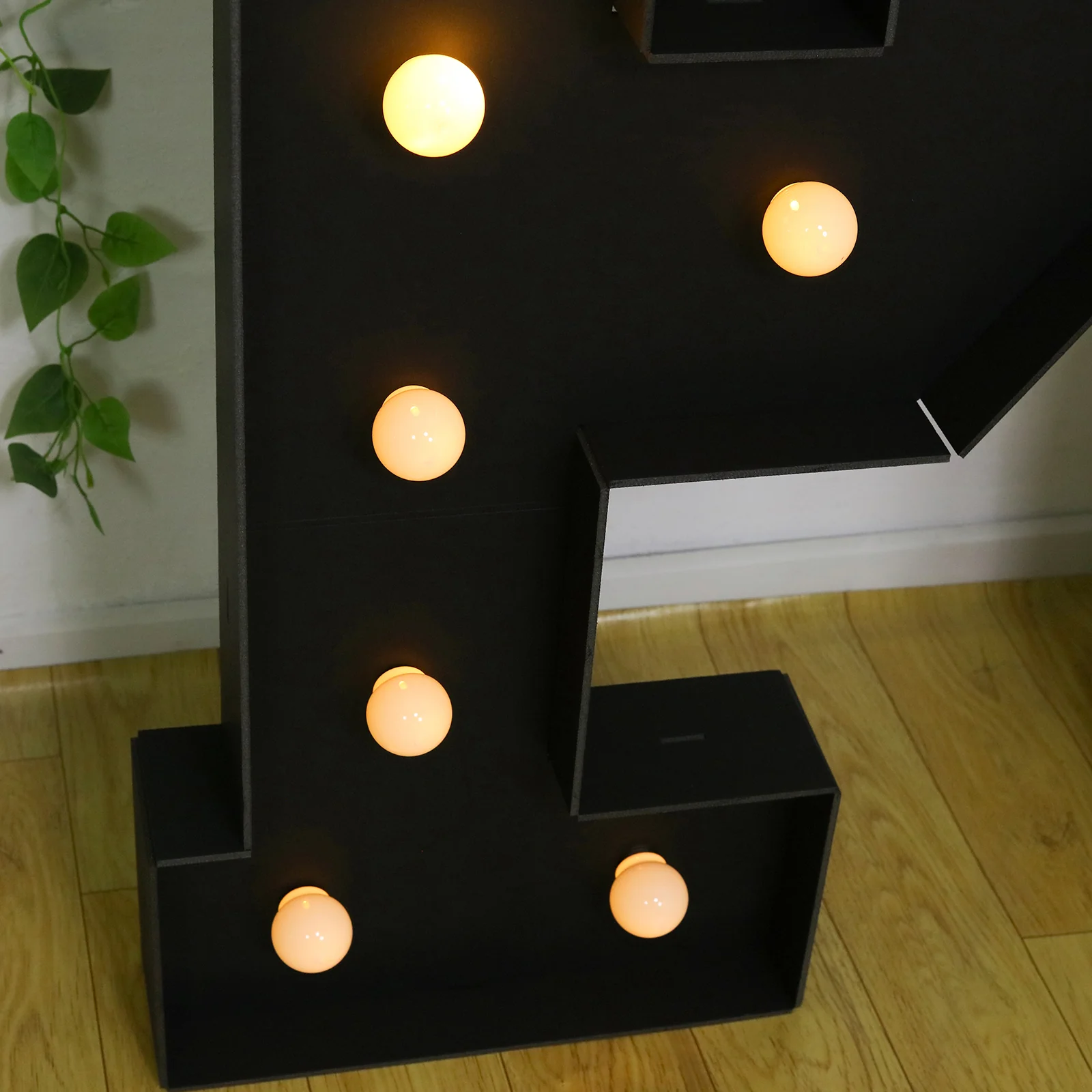 Giant LED Marquee Light Up Letter "P", Black 4ft Pre-Cut Foam Board with 10 Warm White Battery Operated LEDs, Glue Gun and Sticks - Image 8