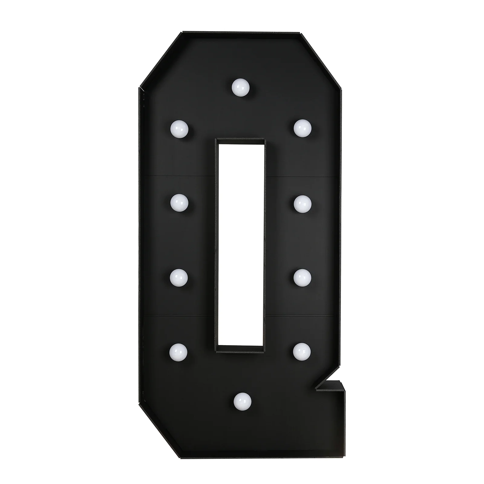 Giant LED Marquee Light Up Letter "Q", Black 4ft Pre-Cut Foam Board with 10 Warm White Battery Operated LEDs, Glue Gun and Sticks - Image 6