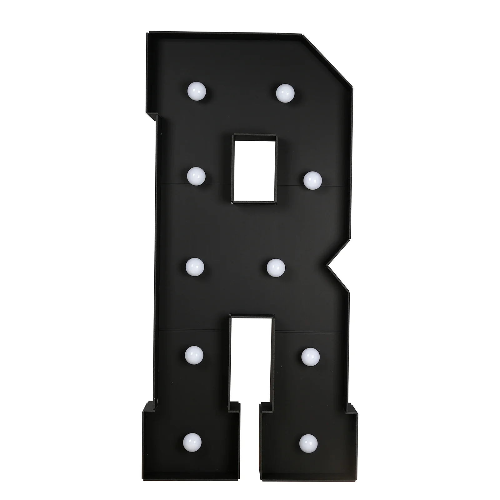 Giant LED Marquee Light Up Letter "R", Black 4ft Pre-Cut Foam Board with 10 Warm White Battery Operated LEDs, Glue Gun and Sticks - Image 6