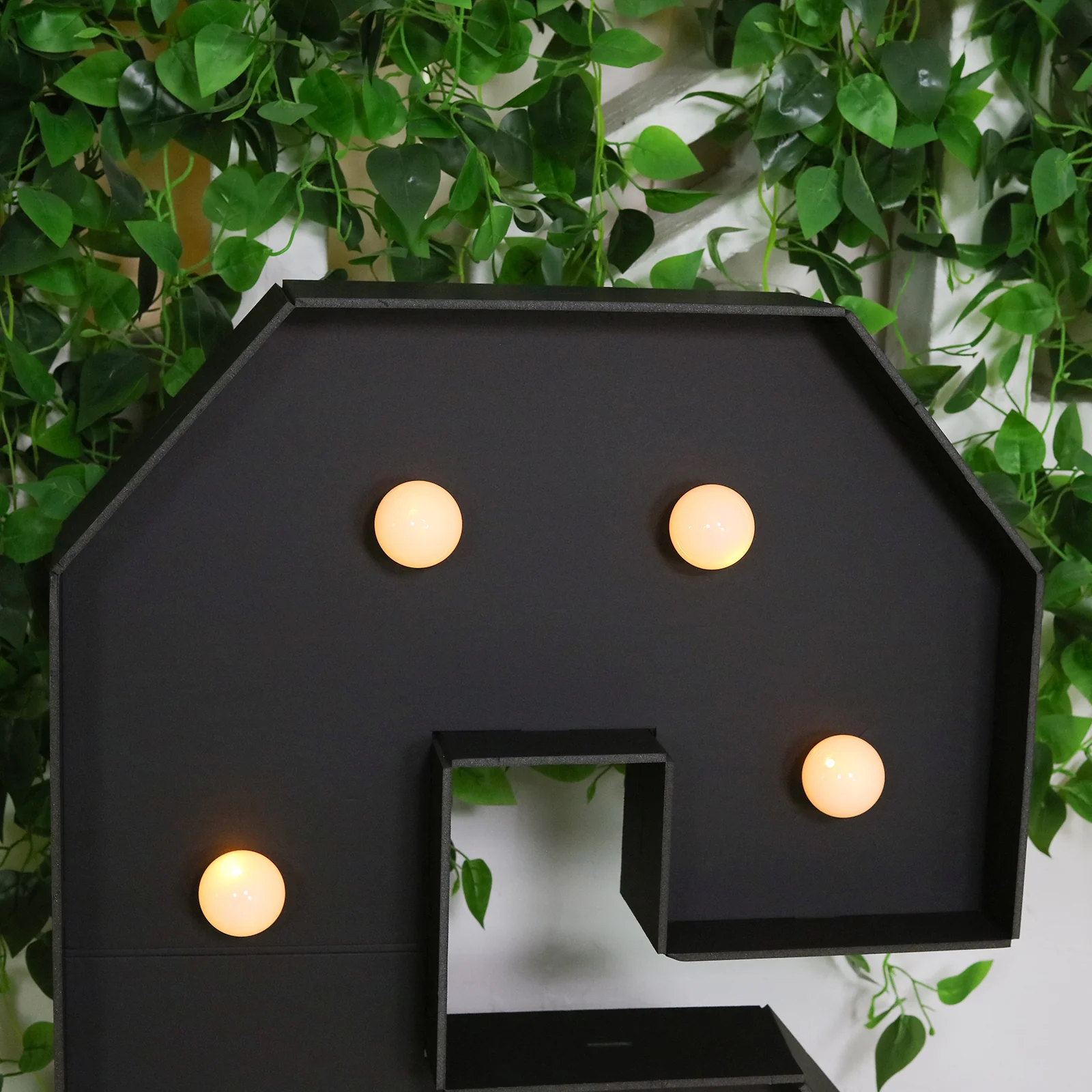 Giant LED Marquee Light Up Letter "S", Black 4ft Pre-Cut Foam Board with 10 Warm White Battery Operated LEDs, Glue Gun and Sticks - Image 2