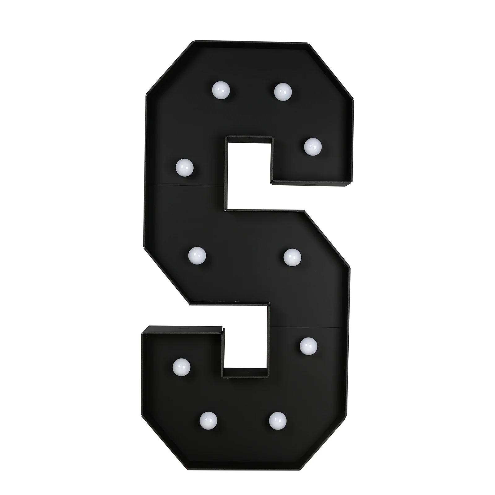 Giant LED Marquee Light Up Letter "S", Black 4ft Pre-Cut Foam Board with 10 Warm White Battery Operated LEDs, Glue Gun and Sticks - Image 6