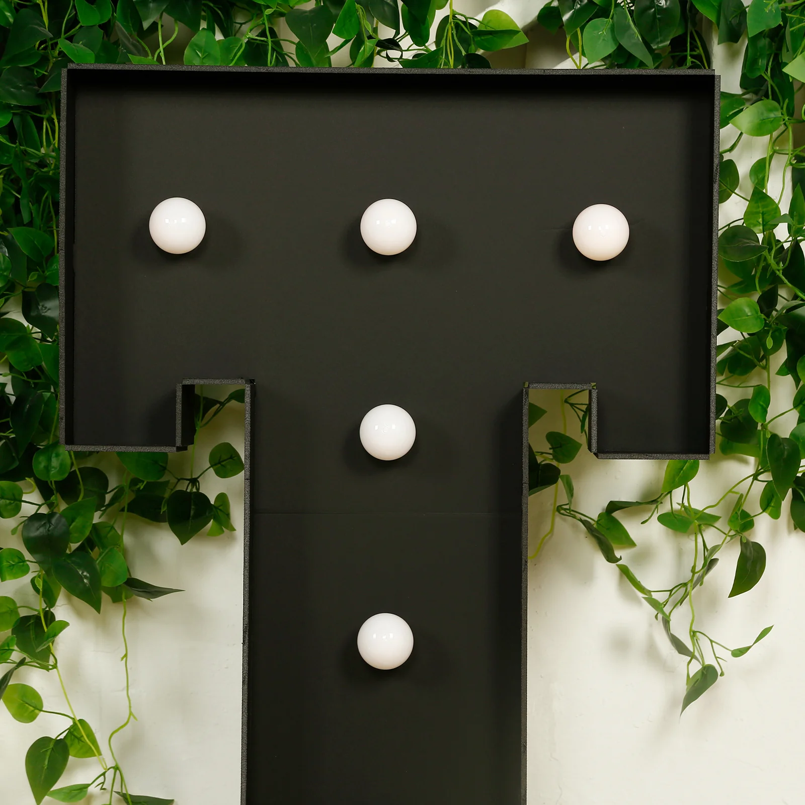 Giant LED Marquee Light Up Letter "T", Black 4ft Pre-Cut Foam Board with 10 Warm White Battery Operated LEDs, Glue Gun and Sticks - Image 2