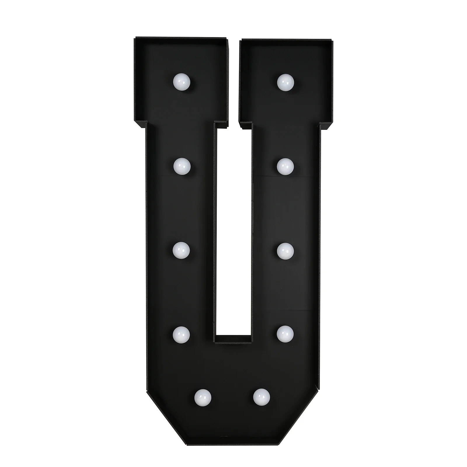 Giant LED Marquee Light Up Letter "U", Black 4ft Pre-Cut Foam Board with 10 Warm White Battery Operated LEDs, Glue Gun and Sticks - Image 6