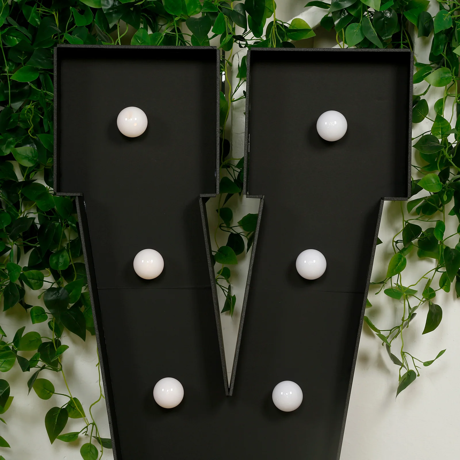 Giant LED Marquee Light Up Letter "V", Black 4ft Pre-Cut Foam Board with 10 Warm White Battery Operated LEDs, Glue Gun and Sticks - Image 8