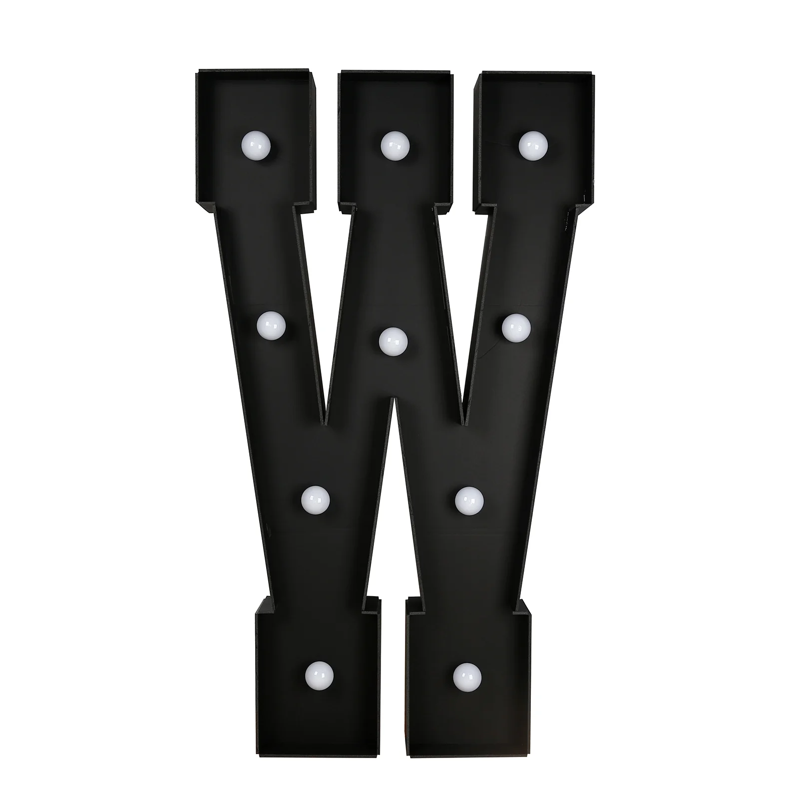 Giant LED Marquee Light Up Letter "W", Black 4ft Pre-Cut Foam Board with 10 Warm White Battery Operated LEDs, Glue Gun and Sticks - Image 6