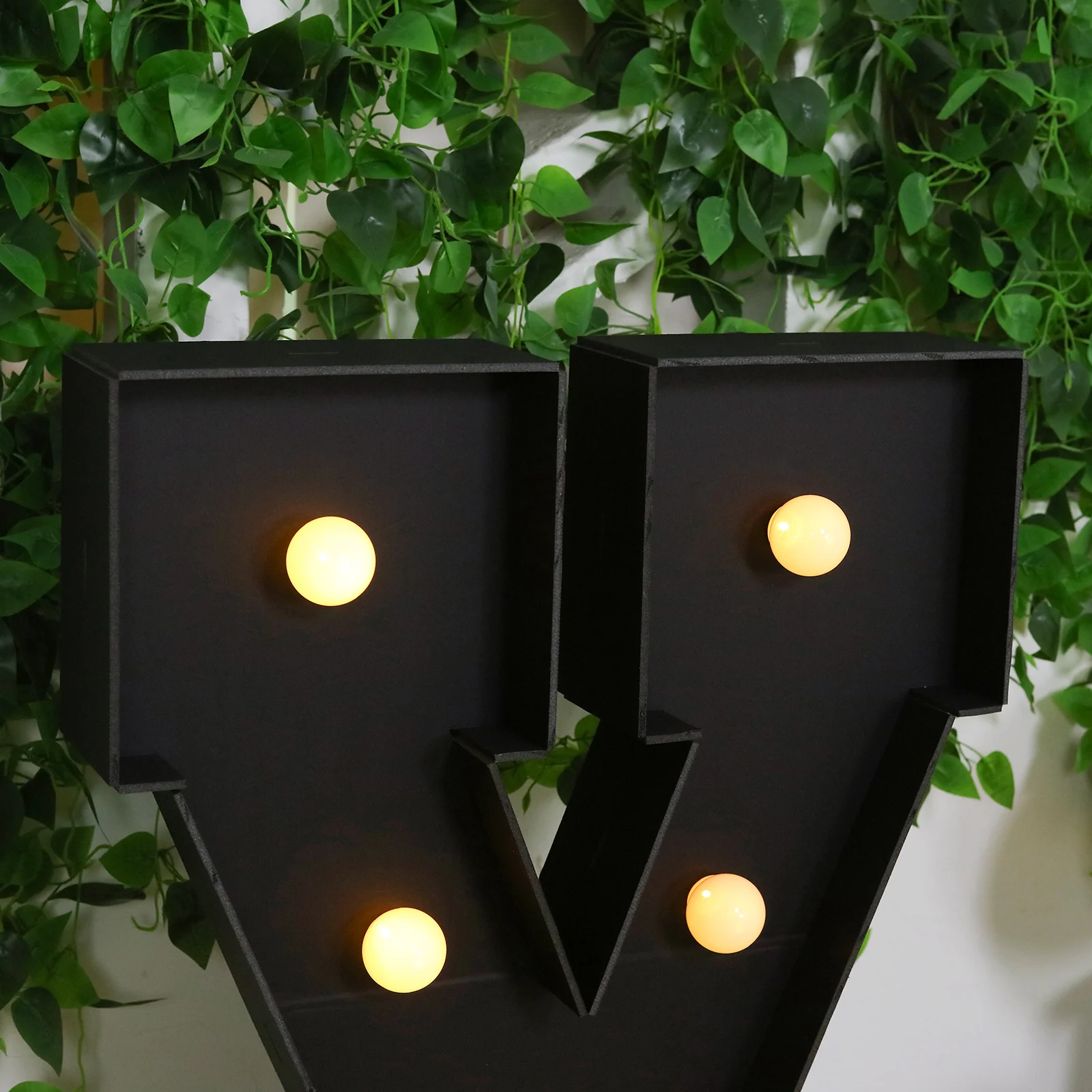 Giant LED Marquee Light Up Letter "X", Black 4ft Pre-Cut Foam Board with 10 Warm White Battery Operated LEDs, Glue Gun and Sticks - Image 2
