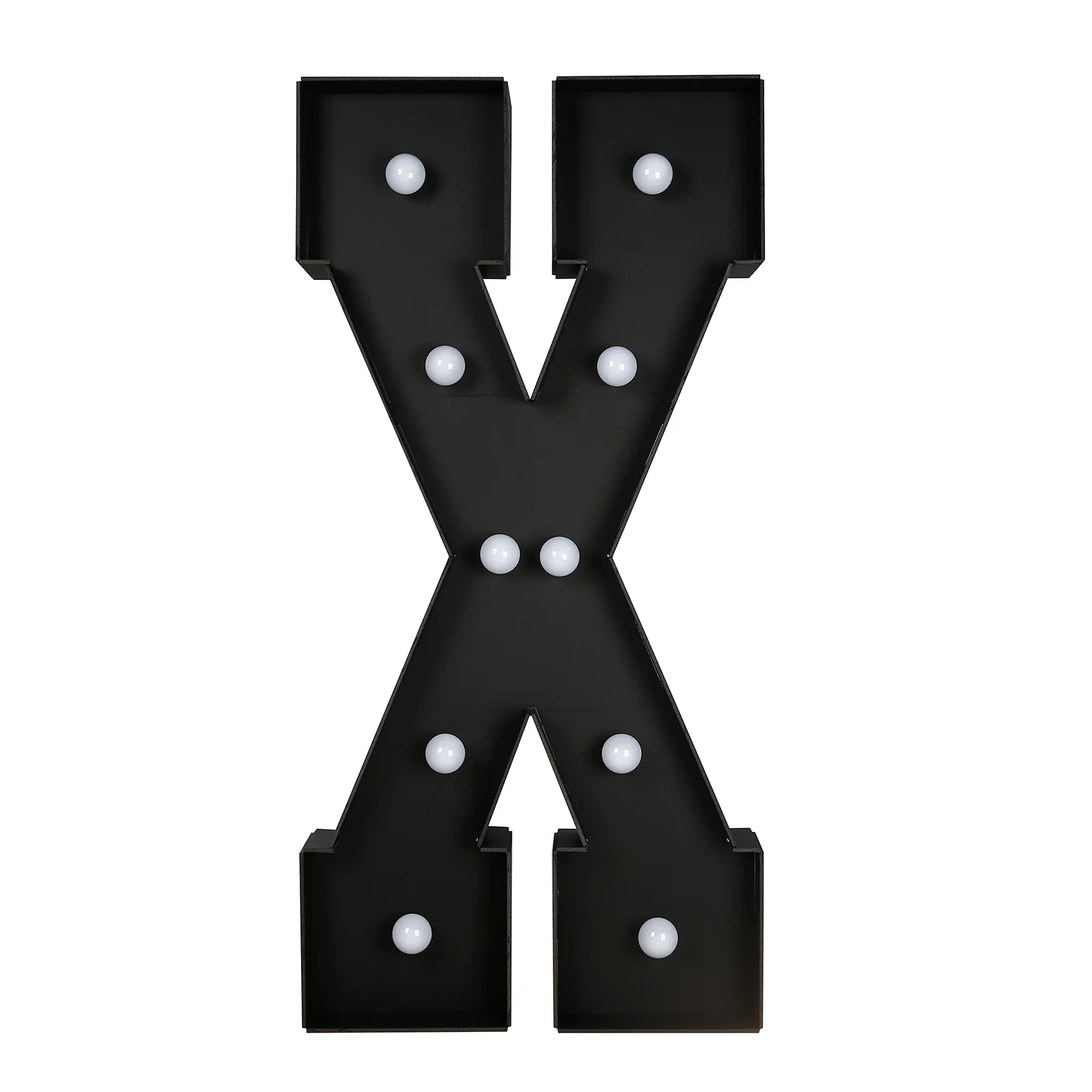Giant LED Marquee Light Up Letter "X", Black 4ft Pre-Cut Foam Board with 10 Warm White Battery Operated LEDs, Glue Gun and Sticks - Image 6