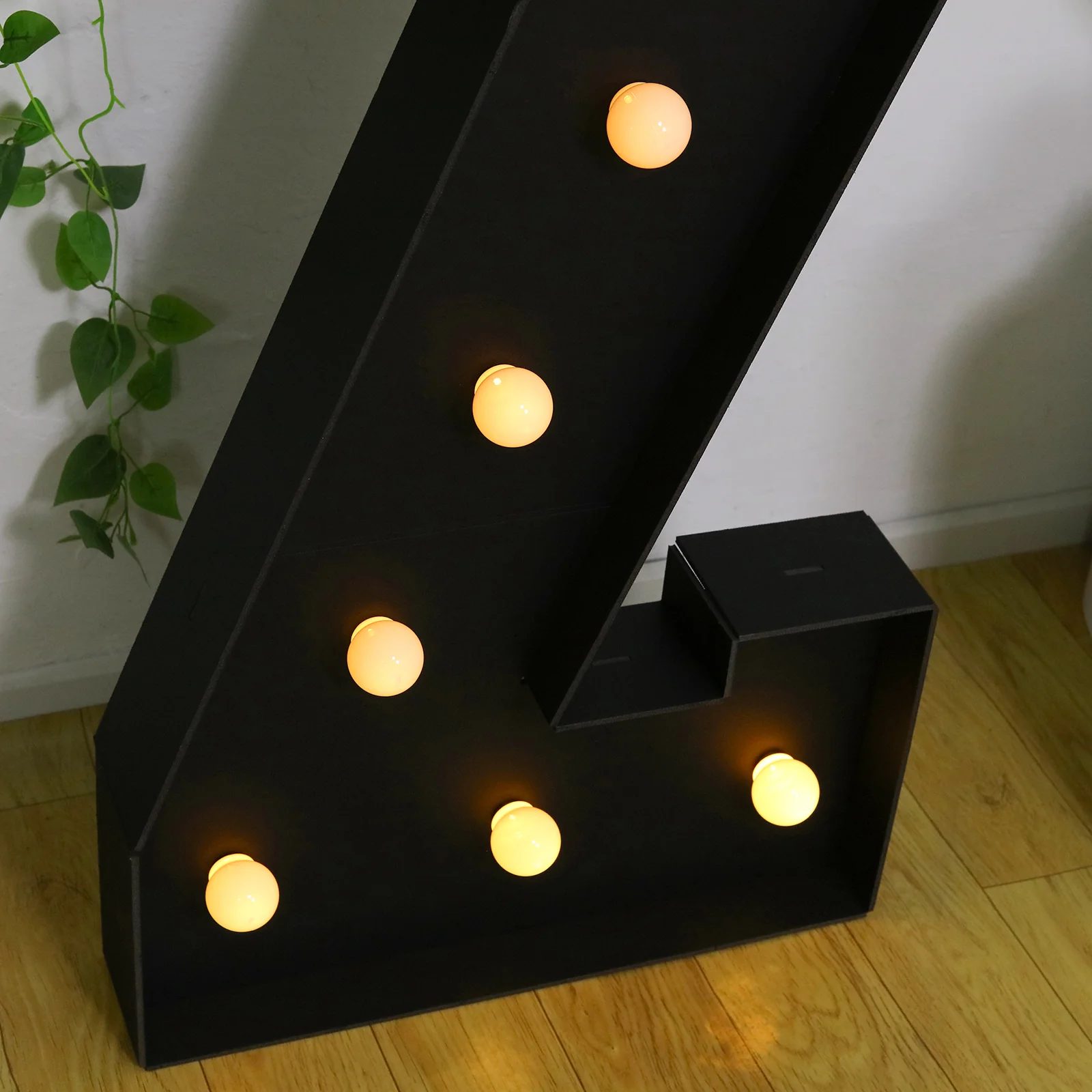 Giant LED Marquee Light Up Letter "Z", Black 4ft Pre-Cut Foam Board with 10 Warm White Battery Operated LEDs, Glue Gun and Sticks - Image 2