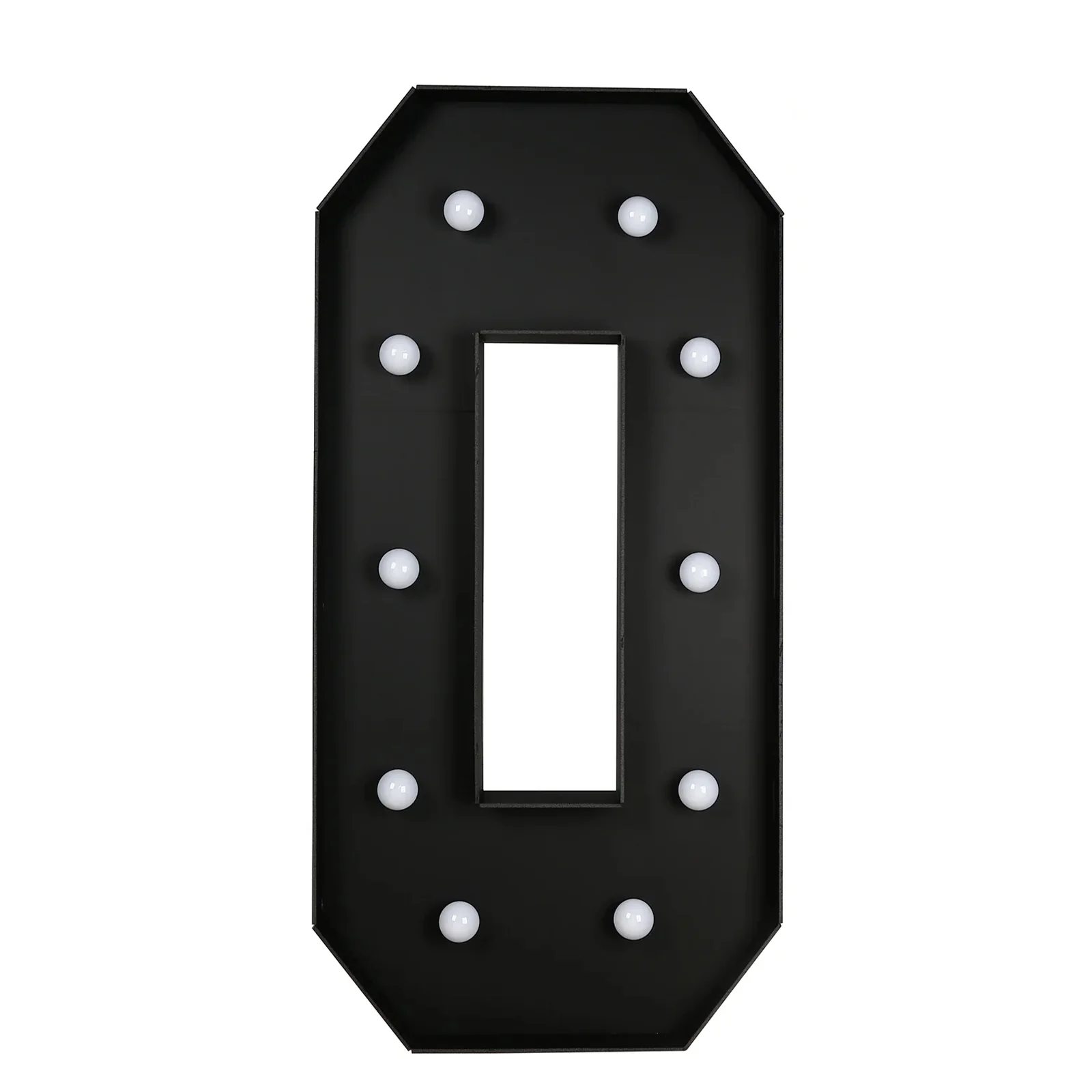 Giant LED Marquee Light Up Number "0", Black 4ft Pre-Cut Foam Board with 10 Warm White Battery Operated LEDs, Glue Gun and Sticks - Image 7