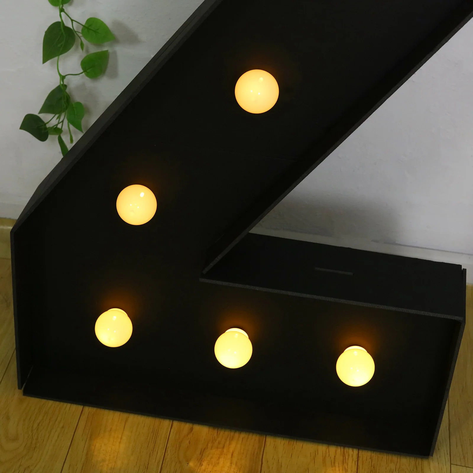 Giant LED Marquee Light Up Number "2", Black 4ft Pre-Cut Foam Board with 10 Warm White Battery Operated LEDs, Glue Gun and Sticks - Image 2