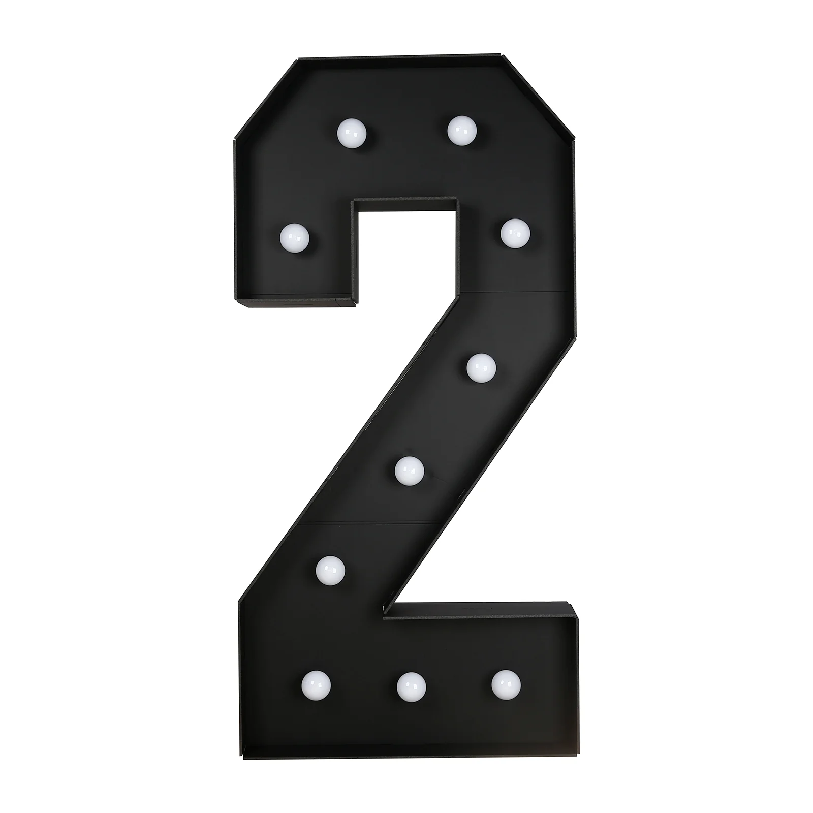 Giant LED Marquee Light Up Number "2", Black 4ft Pre-Cut Foam Board with 10 Warm White Battery Operated LEDs, Glue Gun and Sticks - Image 6