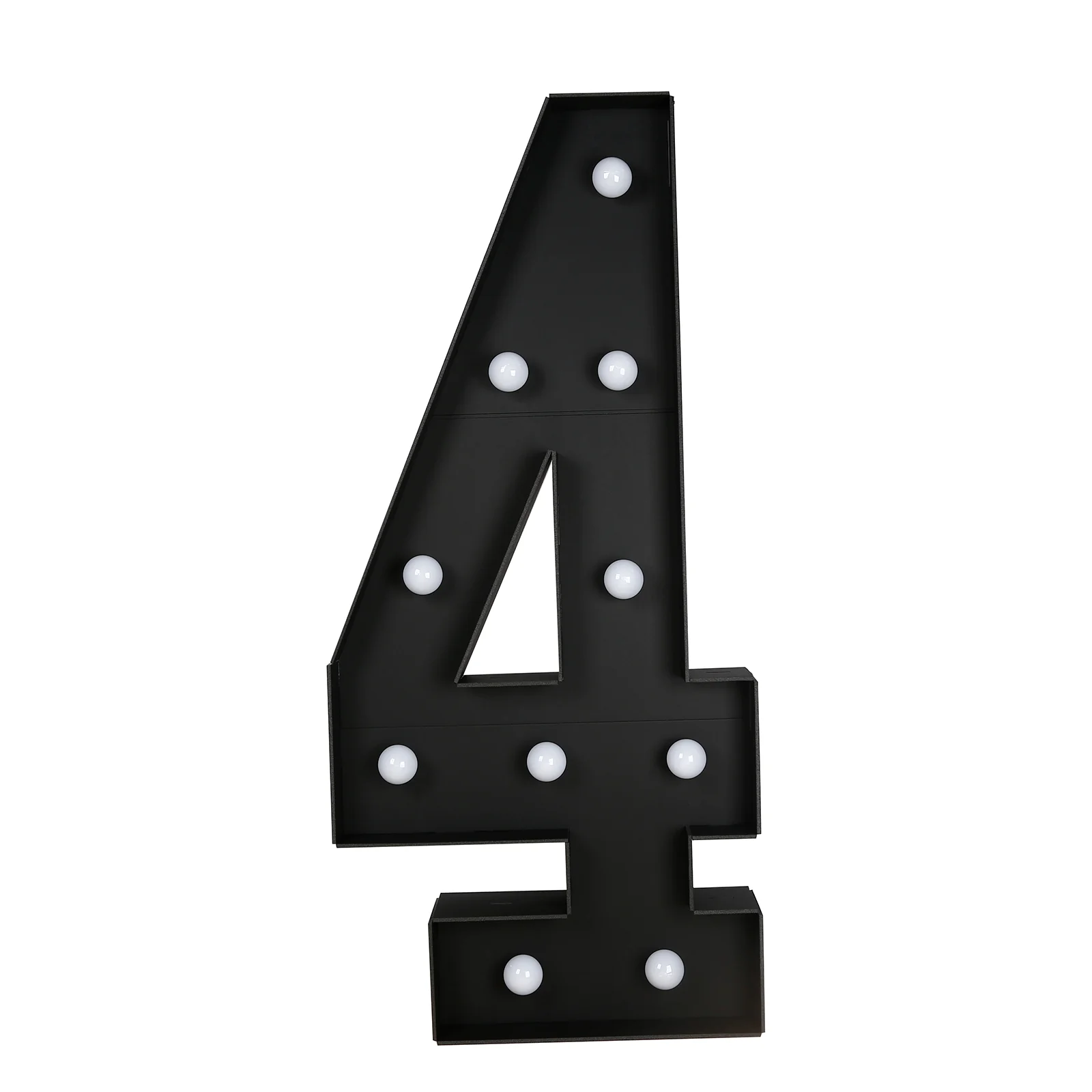 Giant LED Marquee Light Up Number "4", Black 4ft Pre-Cut Foam Board with 10 Warm White Battery Operated LEDs, Glue Gun and Sticks - Image 6