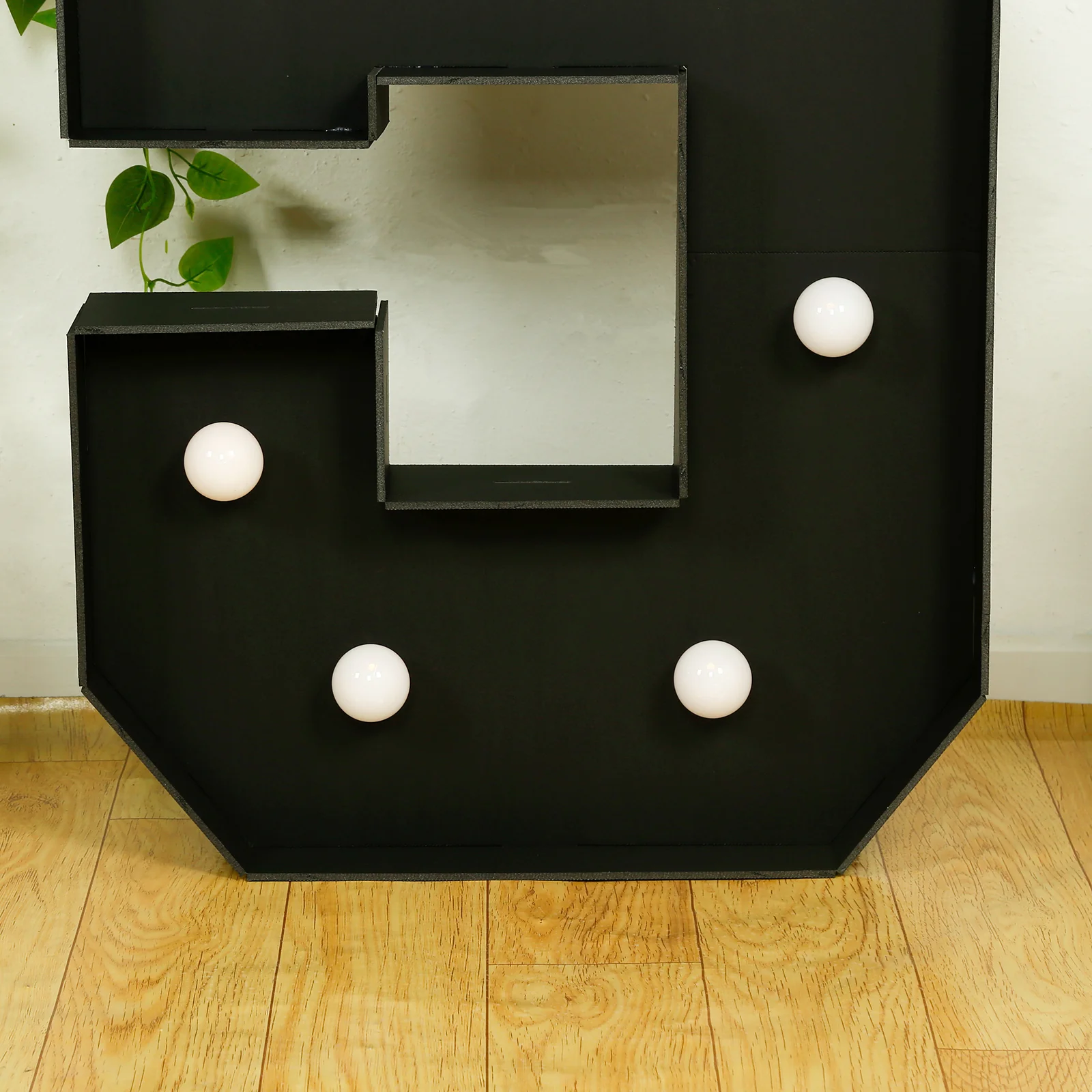 Giant LED Marquee Light Up Number "5", Black 4ft Pre-Cut Foam Board with 10 Warm White Battery Operated LEDs, Glue Gun and Sticks - Image 2