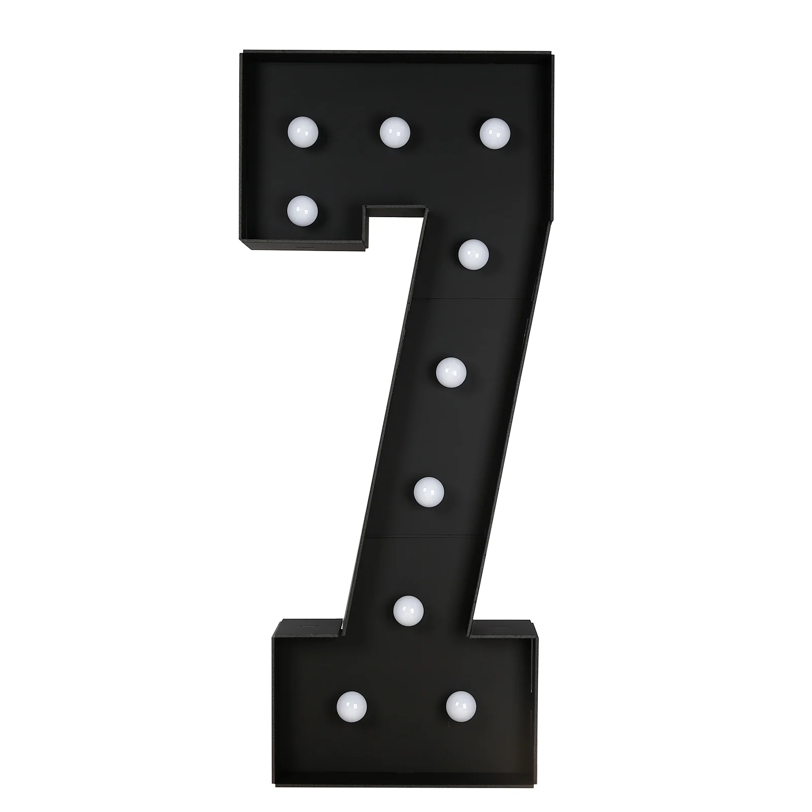 Giant LED Marquee Light Up Number "7", Black 4ft Pre-Cut Foam Board with 10 Warm White Battery Operated LEDs, Glue Gun and Sticks - Image 6
