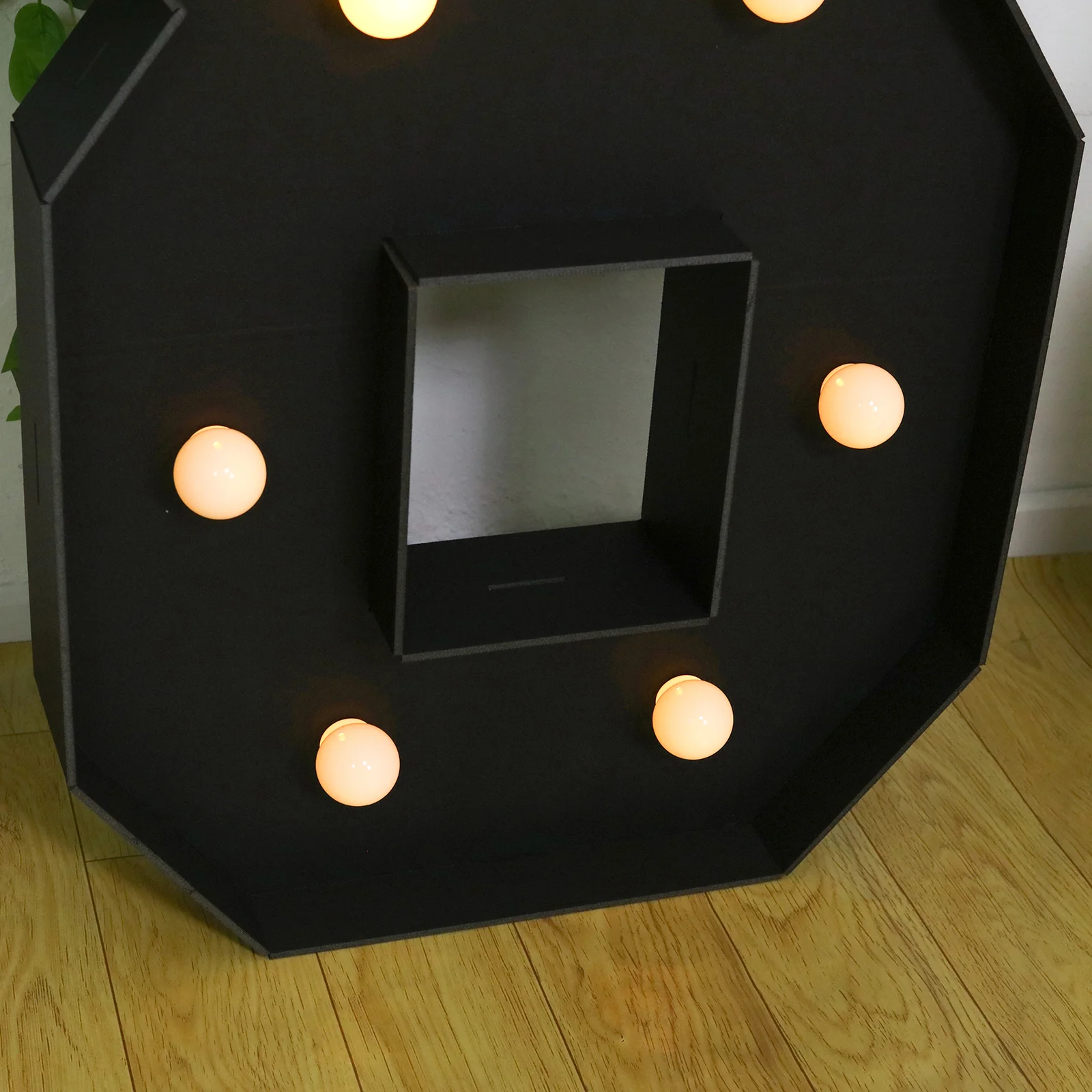 Giant LED Marquee Light Up Number "8", Black 4ft Pre-Cut Foam Board with 10 Warm White Battery Operated LEDs, Glue Gun and Sticks - Image 2