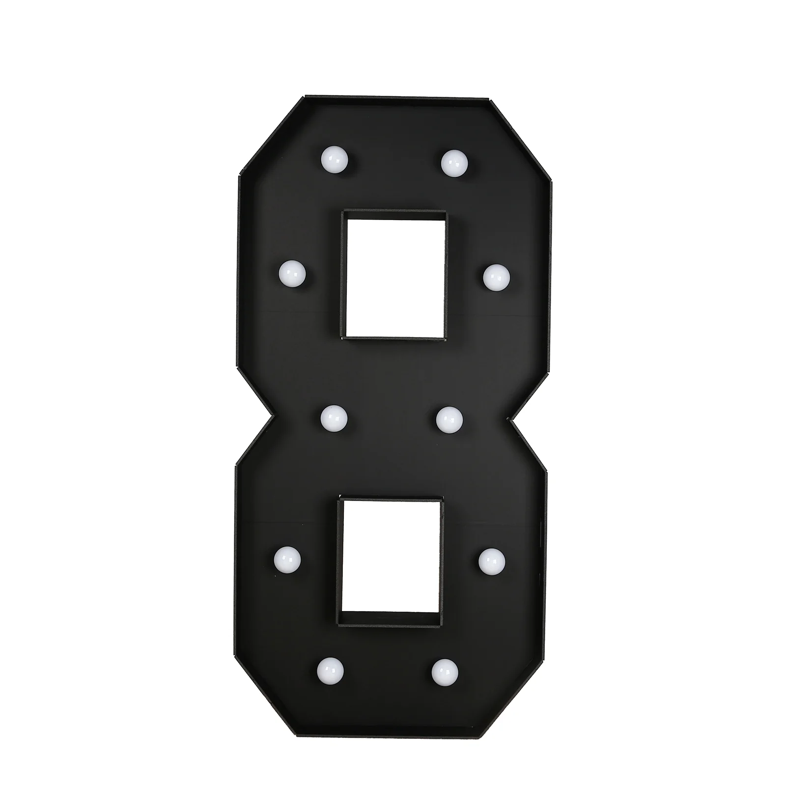 Giant LED Marquee Light Up Number "8", Black 4ft Pre-Cut Foam Board with 10 Warm White Battery Operated LEDs, Glue Gun and Sticks - Image 5