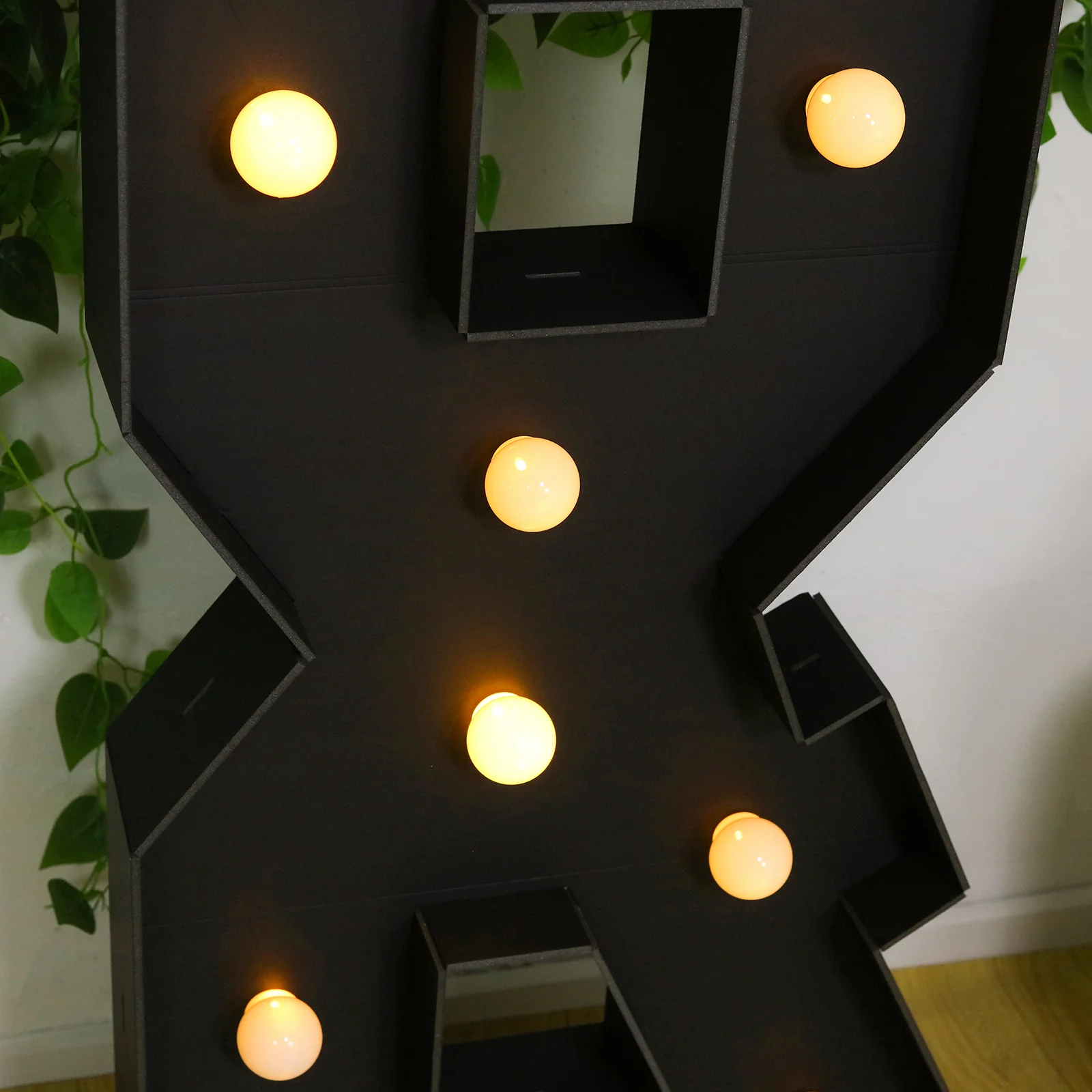 Giant LED Marquee Light Up Symbol "&", Black 4ft Pre-Cut Foam Board with 10 Warm White Battery Operated LEDs, Glue Gun and Sticks - Image 2