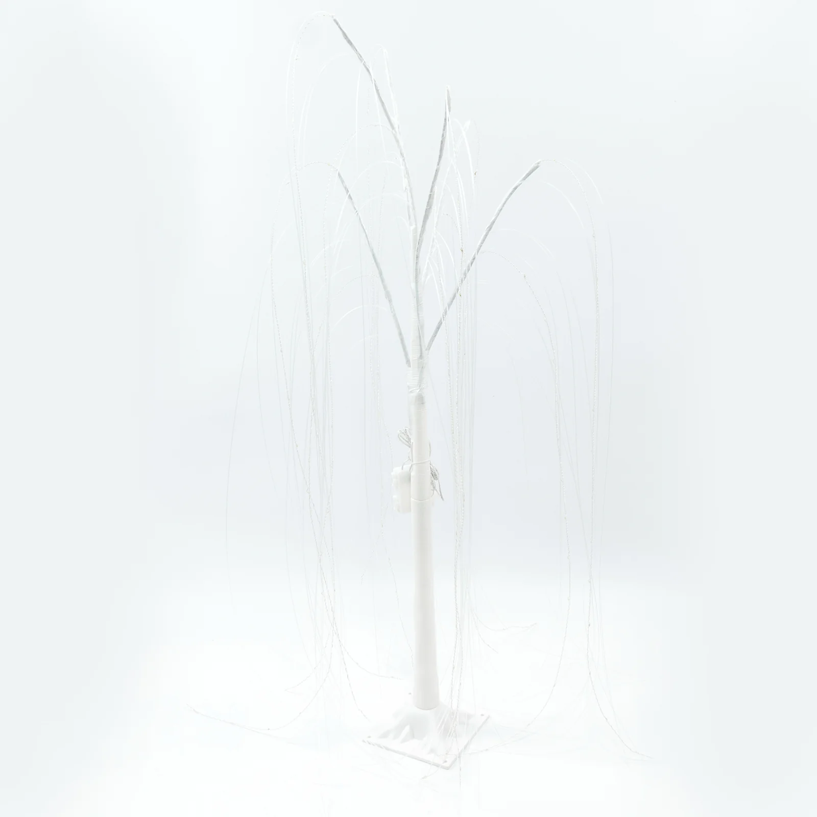 LED Weeping Willow Tree Light, 4ft Battery Operated White Decorative Tree with 180 Warm White LEDs - Image 2