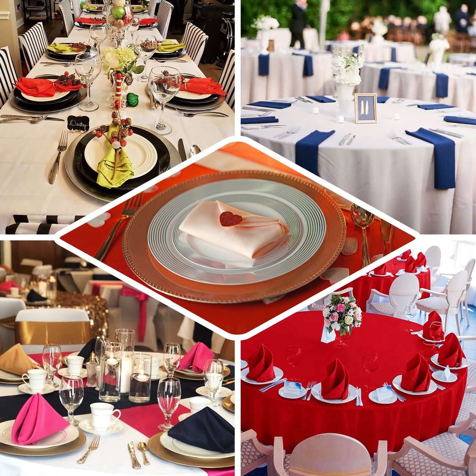 5 Pack Premium Polyester 17"x17" Napkins Wine - Durable & Wrinkle Resistant Dinner Napkins - Image 5