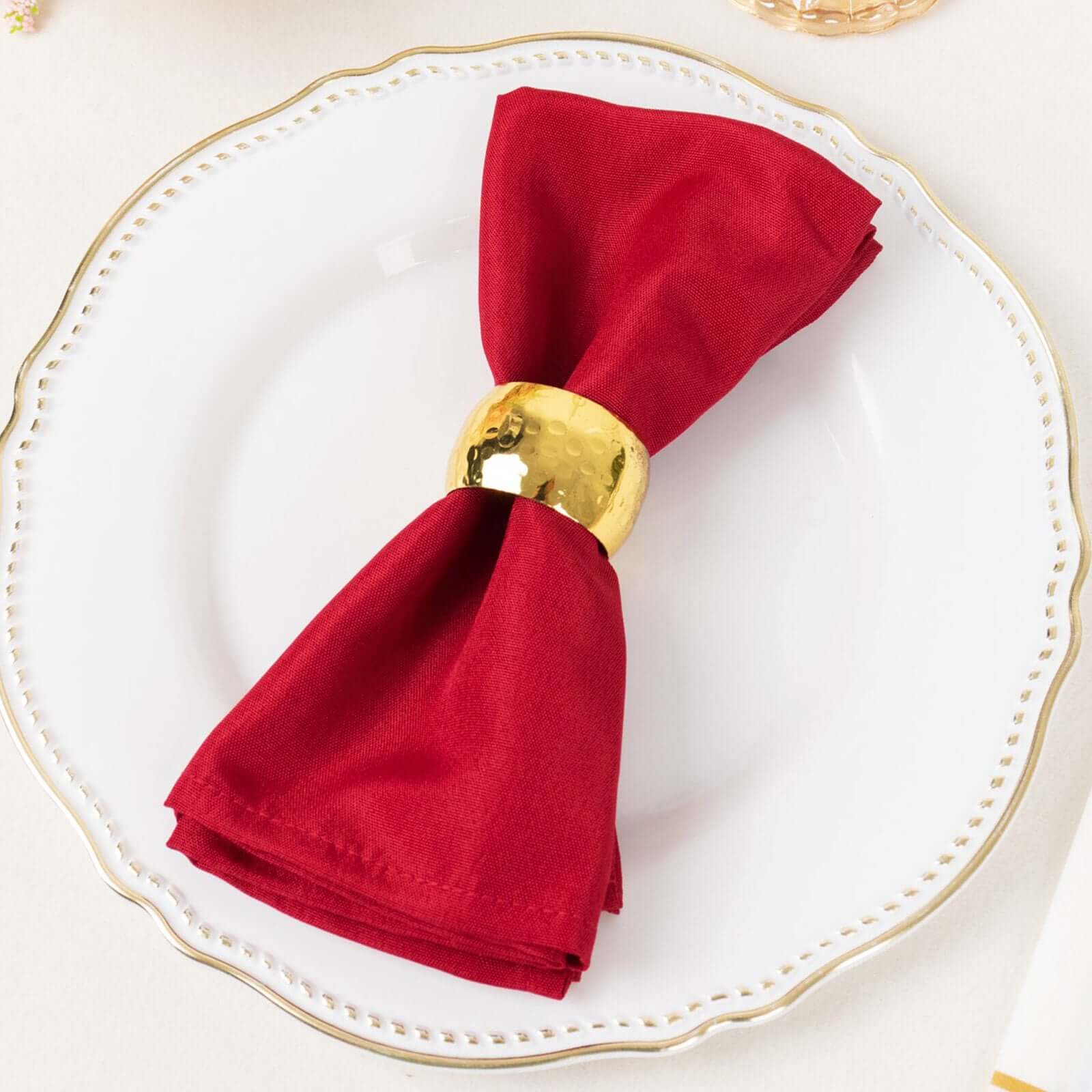 5 Pack Premium Polyester 17"x17" Napkins Wine - Durable & Wrinkle Resistant Dinner Napkins - Image 8