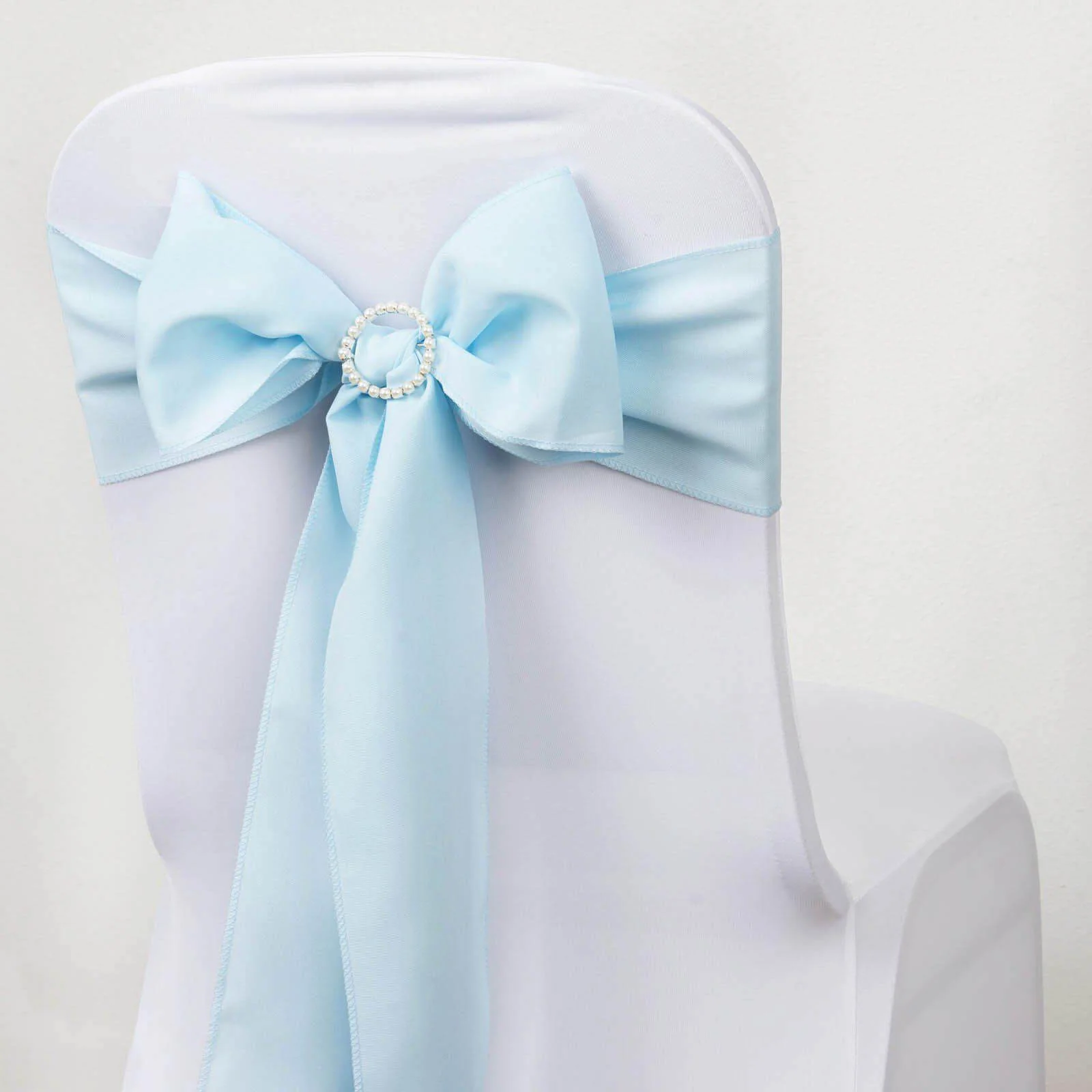 5 Pack Polyester Chair Sashes Light Blue 6"x108" - Image 2