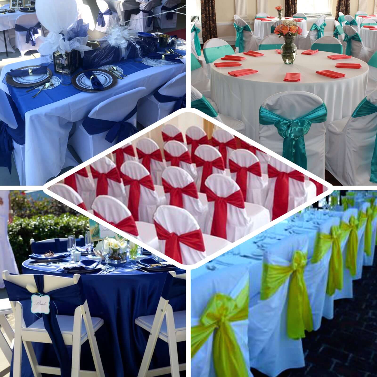 5 Pack Polyester Chair Sashes Light Blue 6"x108" - Image 5