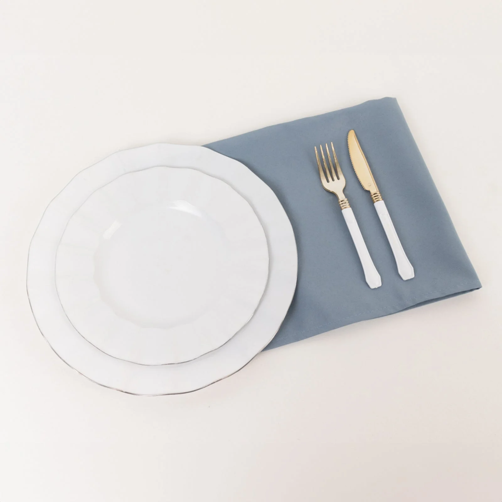5 Pack Commercial Grade Polyester 20"x20" Napkins Dusty Blue - Wrinkle-Resistant & Durable Dinner Napkins - Image 2