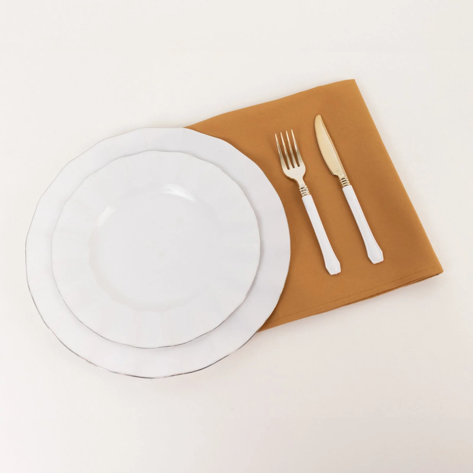 5 Pack Commercial Grade Polyester 20"x20" Napkins Gold - Wrinkle-Resistant & Durable Dinner Napkins for Any Occasion - Image 2