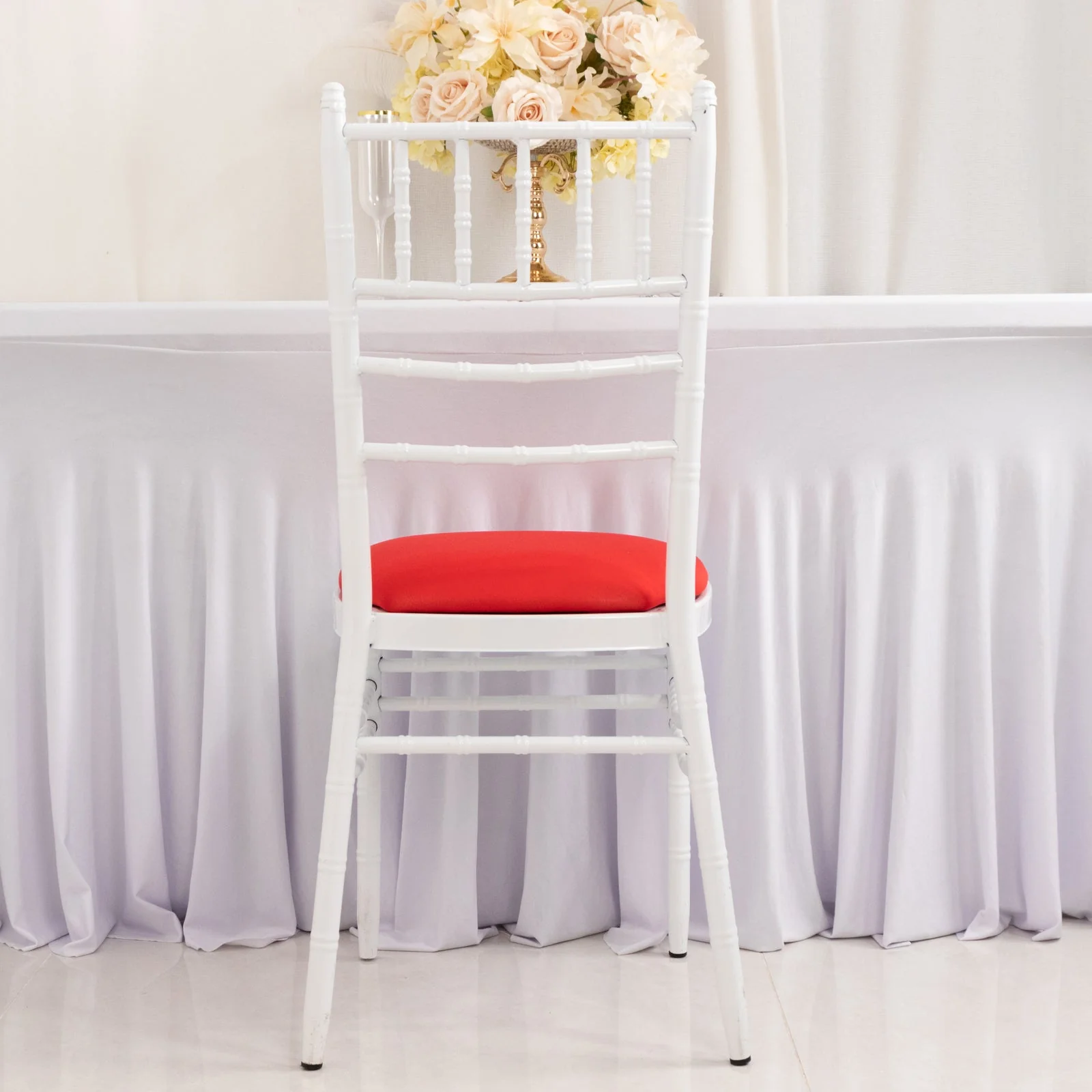 5 Pack Spandex Seat Pad Slipcovers for Chiavari Chairs Red - Washable Stretch Fitted Design for Dining Chairs - Image 6