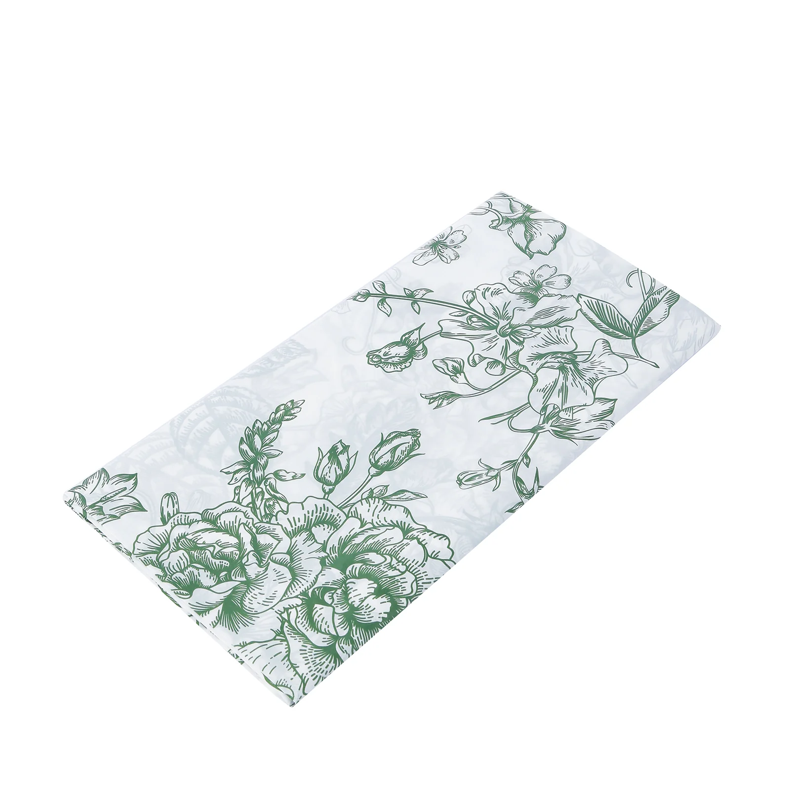 5-Pack Rectangular Plastic Tablecloths – White with Sage Green French Toile Pattern, PVC Waterproof Disposable Table Covers 54"x108" - Image 7