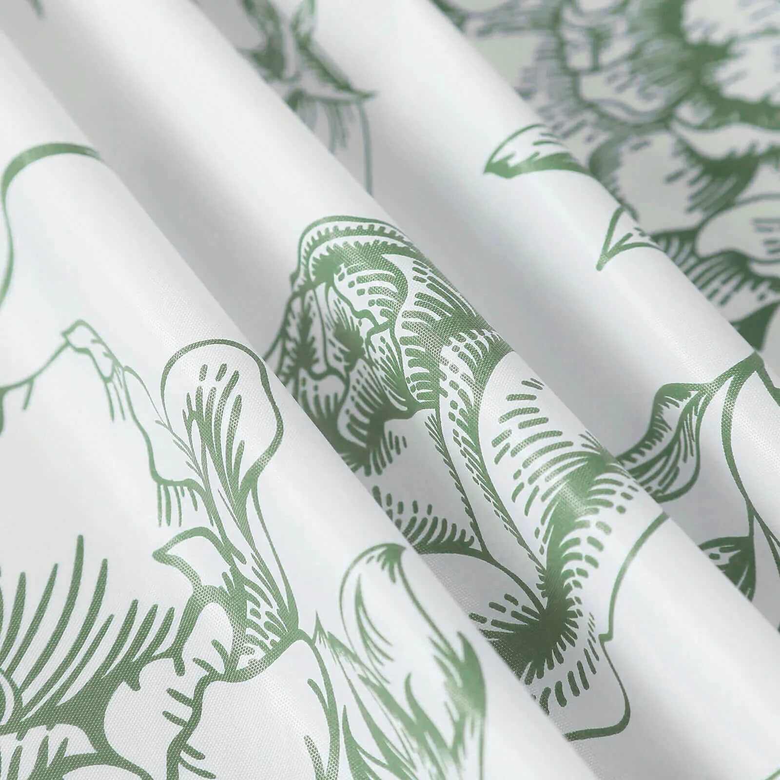 5-Pack Rectangular Plastic Tablecloths – White with Sage Green French Toile Pattern, PVC Waterproof Disposable Table Covers 54"x108" - Image 8