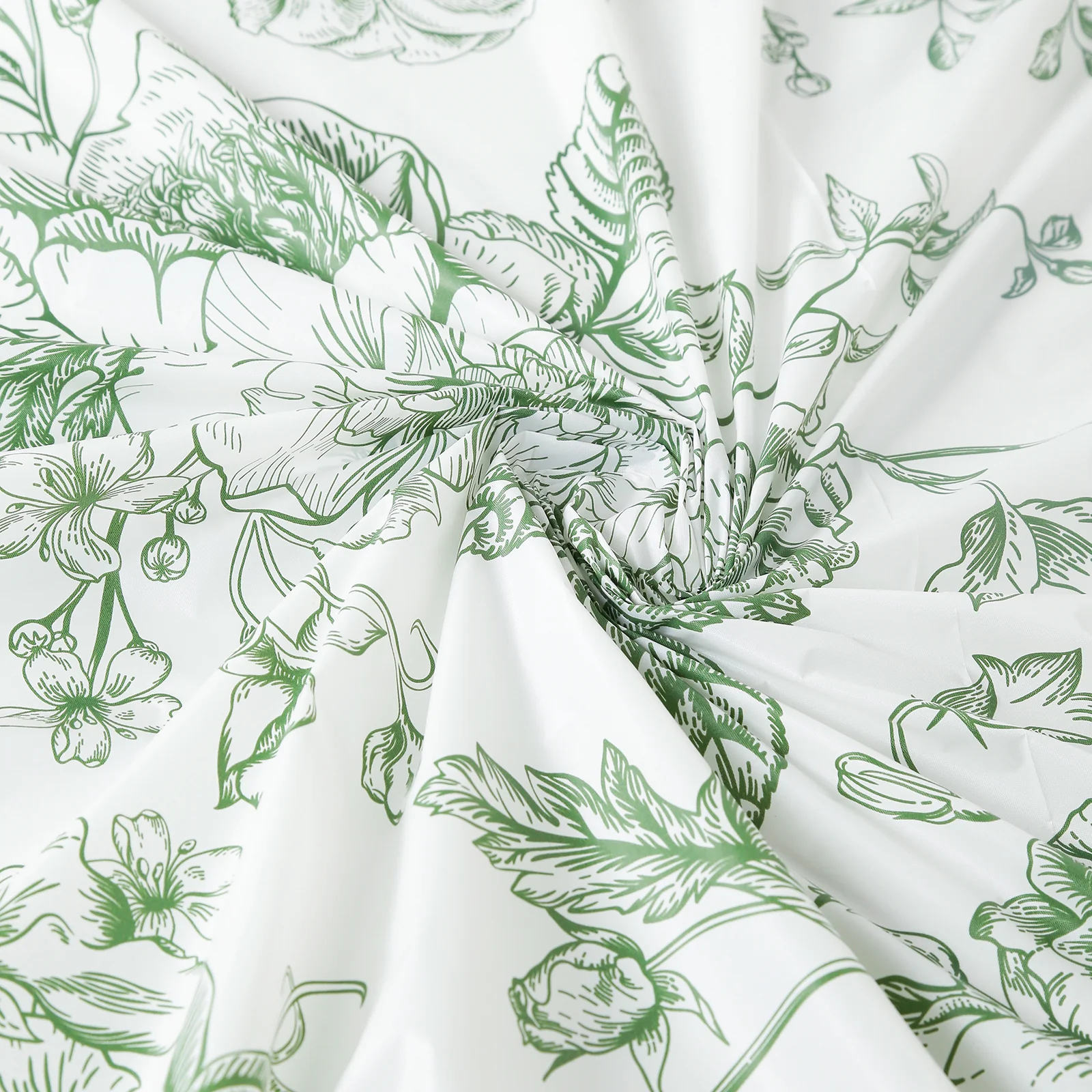 5-Pack Rectangular Plastic Tablecloths – White with Sage Green French Toile Pattern, PVC Waterproof Disposable Table Covers 54"x108" - Image 9