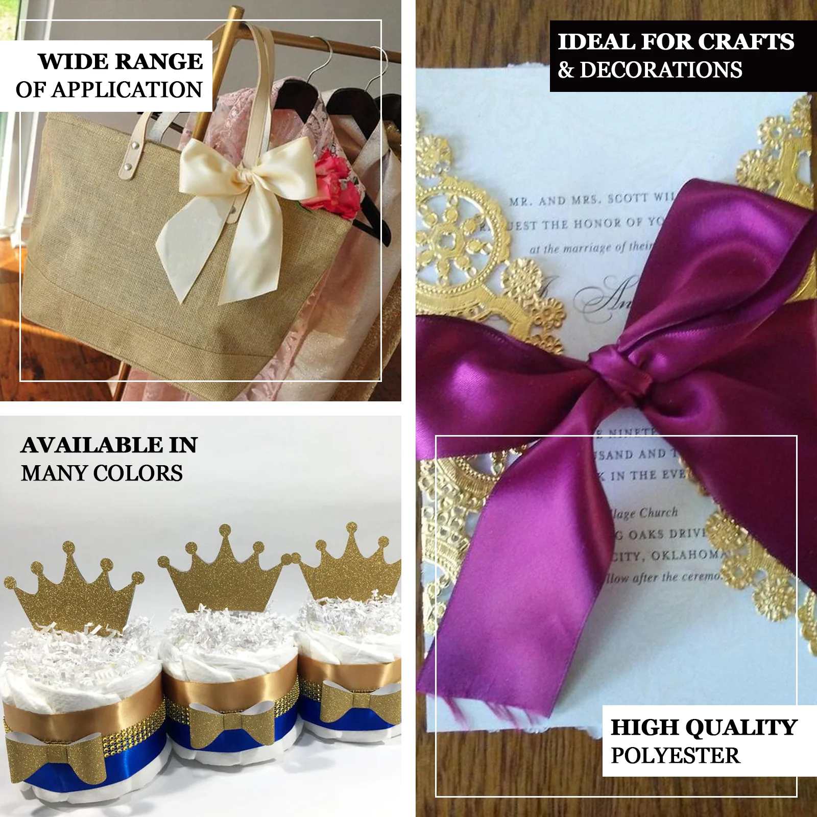 50 Yards 1.5" DIY Lavender Single Face Decorative Satin Ribbon - Image 4