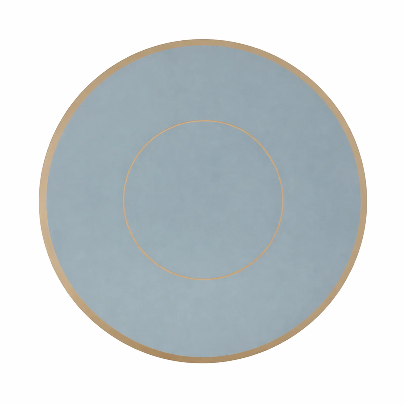 50 Pack Round Disposable Table Placemats 13" Dusty Blue with Gold Rim – Cardboard Charger Plates for Catering & Special Events, 128 GSM - Image 2