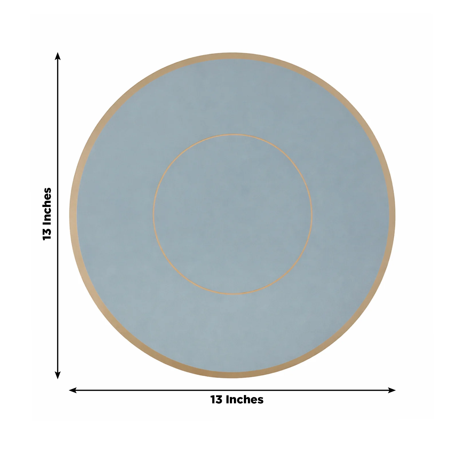 50 Pack Round Disposable Table Placemats 13" Dusty Blue with Gold Rim – Cardboard Charger Plates for Catering & Special Events, 128 GSM - Image 3