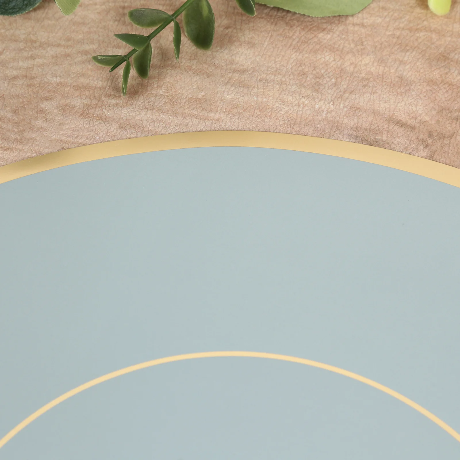 50 Pack Round Disposable Table Placemats 13" Dusty Blue with Gold Rim – Cardboard Charger Plates for Catering & Special Events, 128 GSM - Image 8