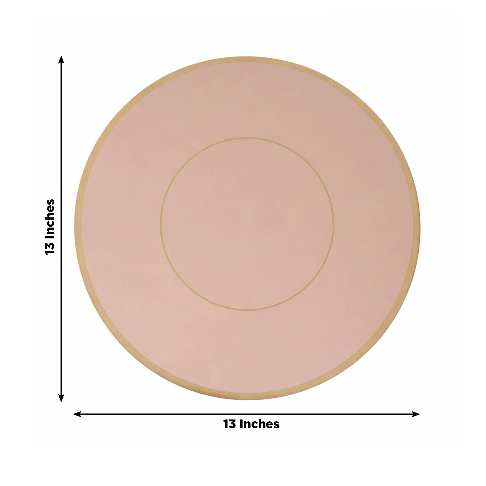 50 Pack Round Disposable Table Placemats 13" Dusty Rose with Gold Rim – Cardboard Charger Plates for Catering & Special Events, 128 GSM - Image 3