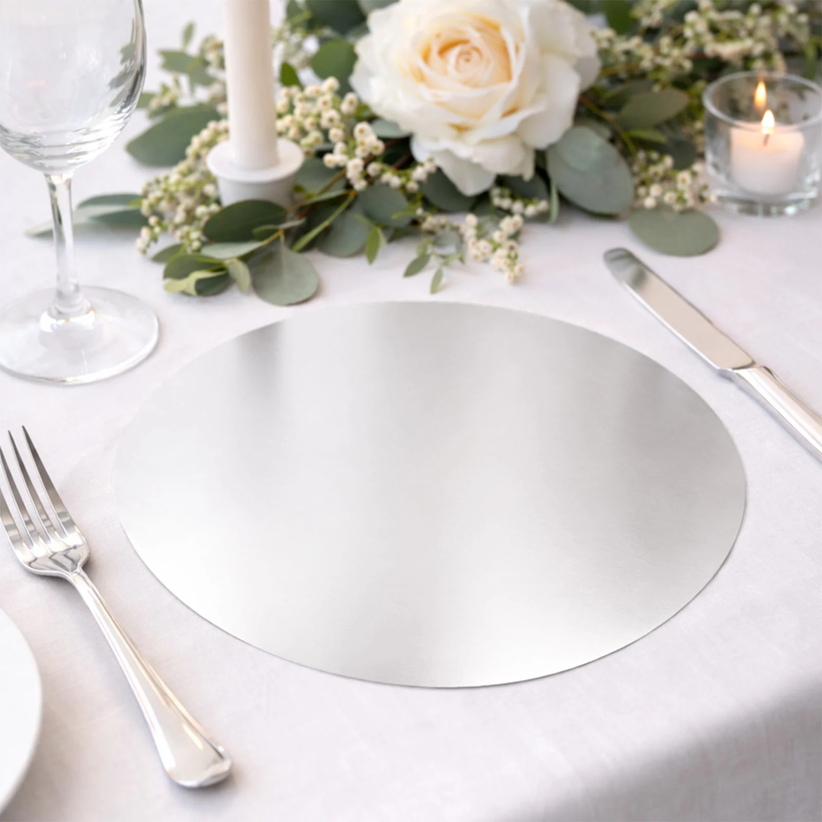 50 Pack Round Disposable Table Placemats 13" Silver – Cardboard Charger Plates for Catering & Special Events, 128 GSM - Image 8