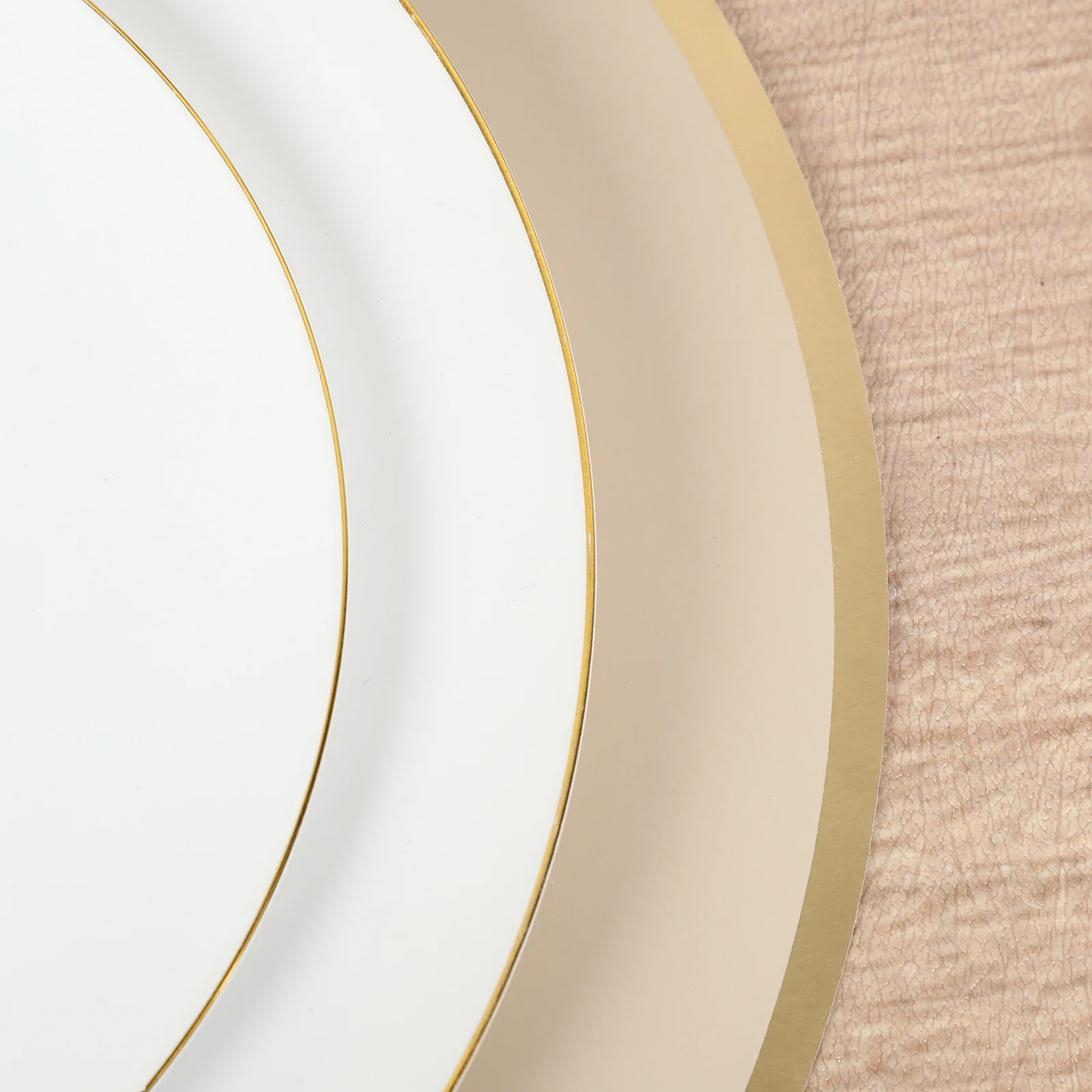 50 Pack Round Disposable Table Placemats 13" Taupe with Gold Rim – Cardboard Charger Plates for Catering & Special Events, 128 GSM - Image 8